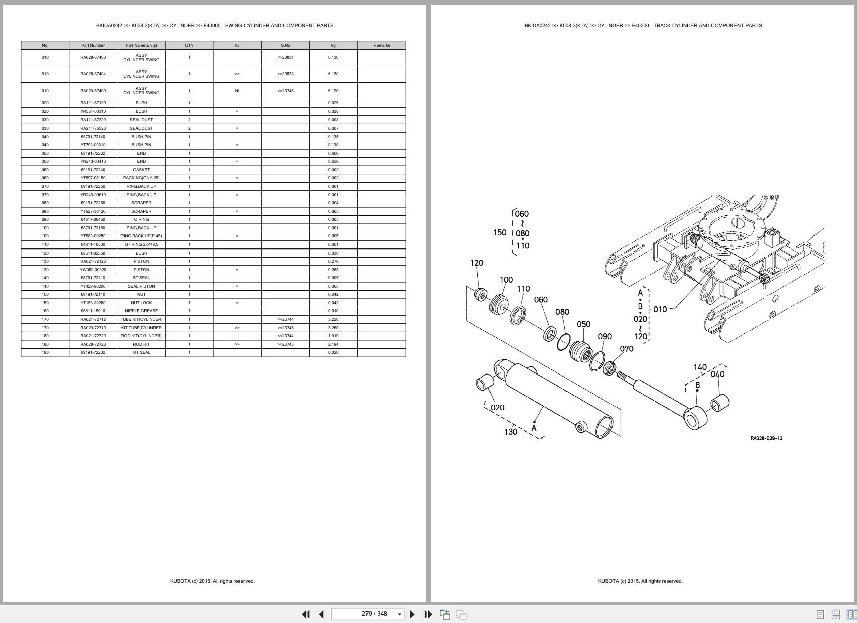 Kubota Excavator K008 3 K008 3KTA Australia Parts Catalog (2)