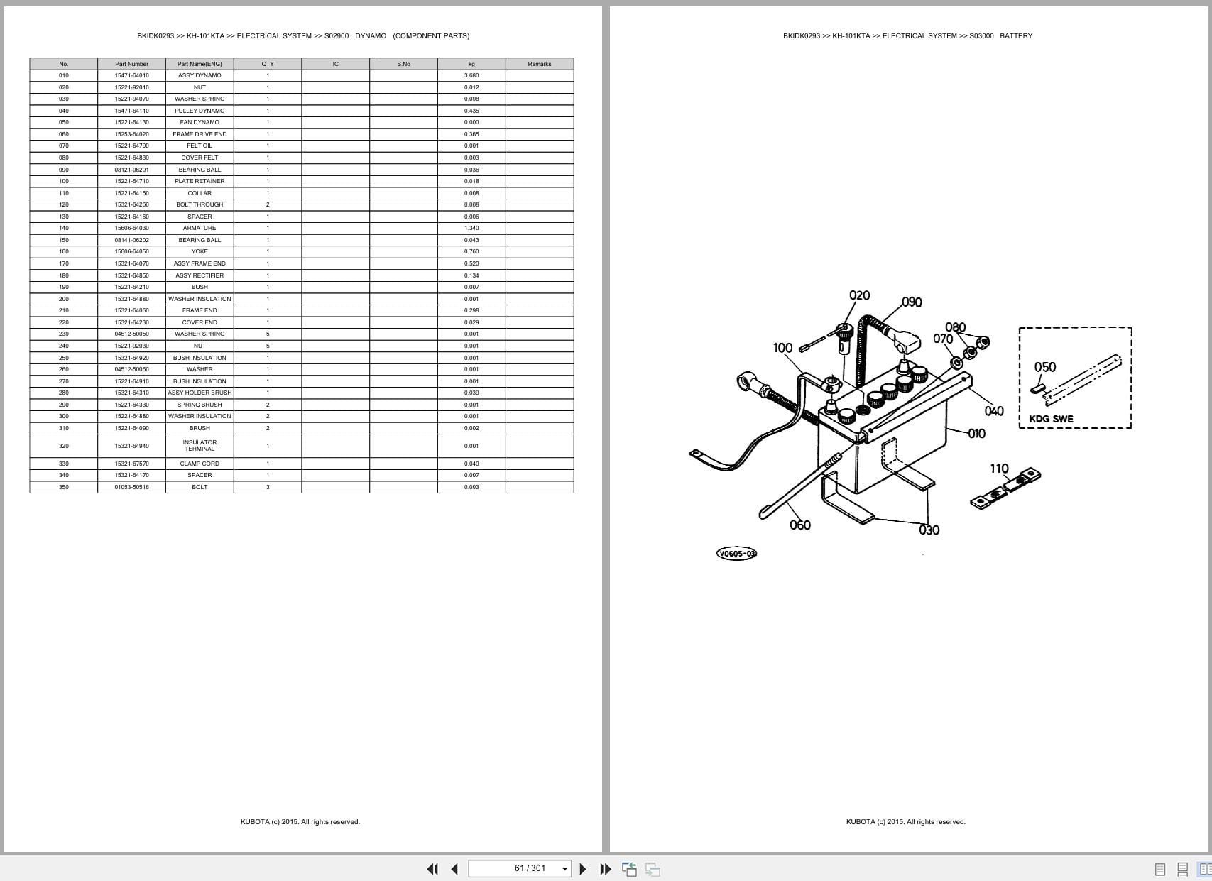 Kubota Excavator KH 101KTA Australia Parts Catalog (2)