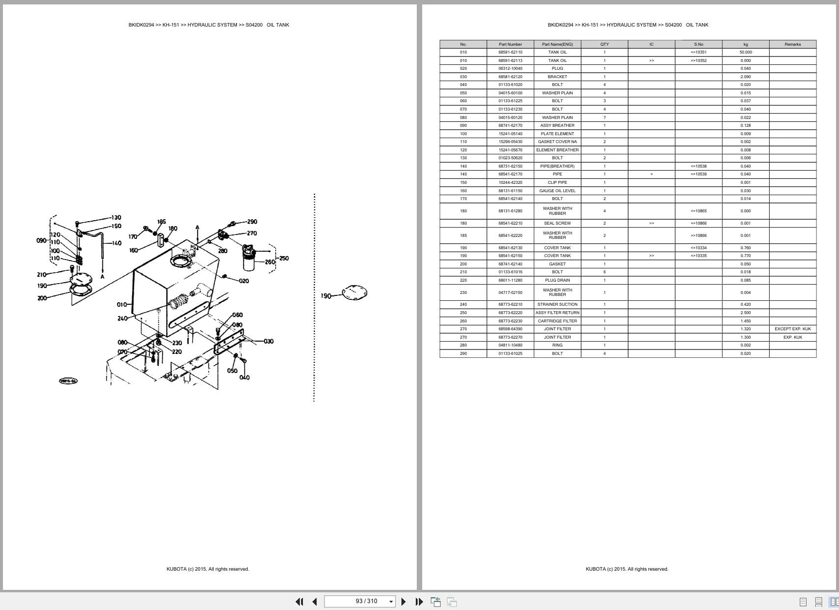 Kubota Excavator KH 151 Australia Parts Catalog (2)