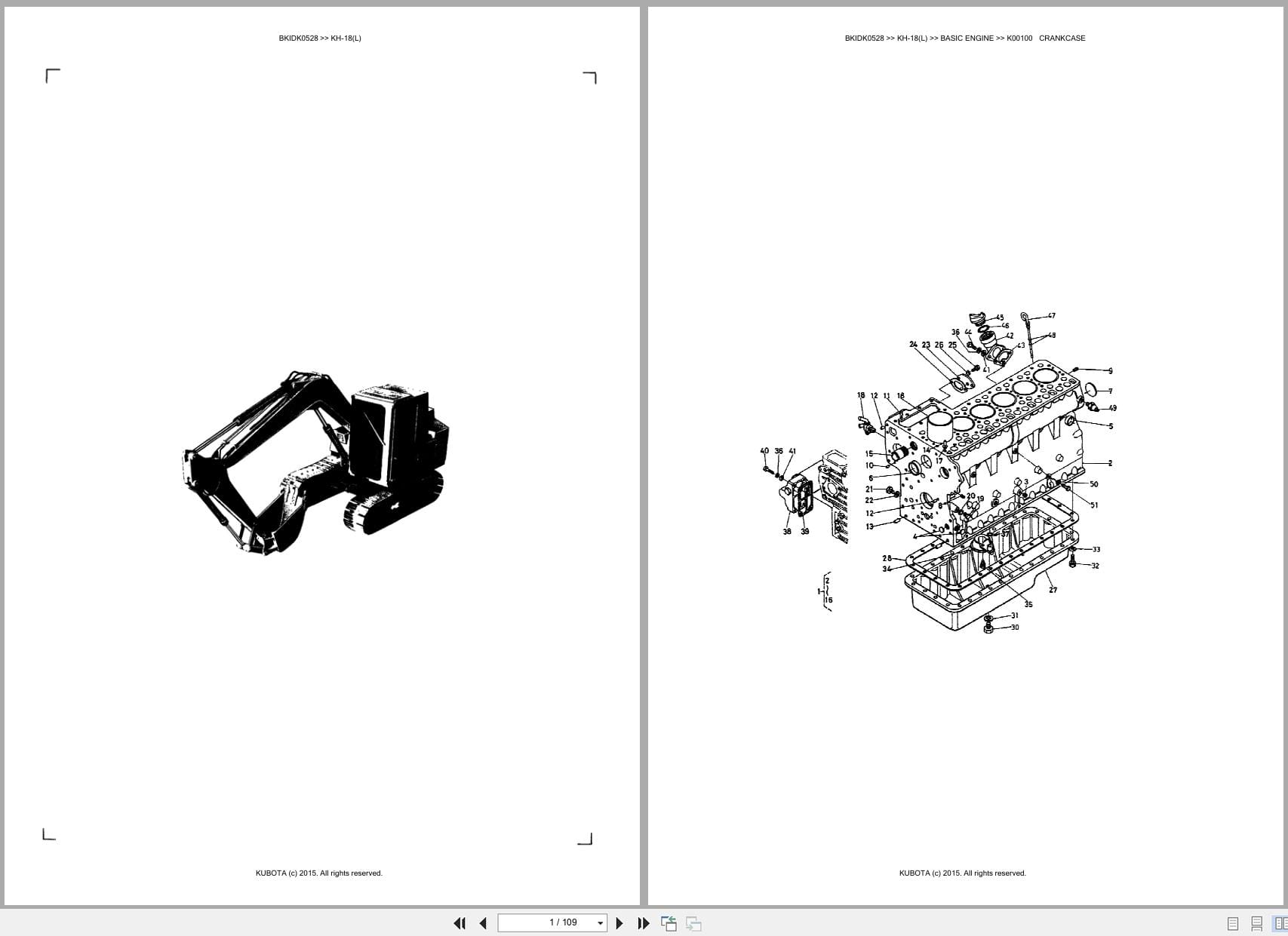 Kubota Excavator KH 18 KH 18L Australia Parts Catalog (1)