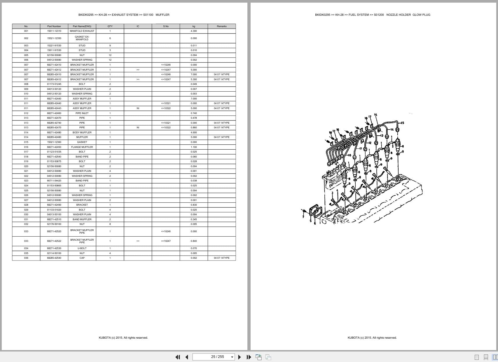 Kubota Excavator KH 28 Australia Parts Catalog (2)
