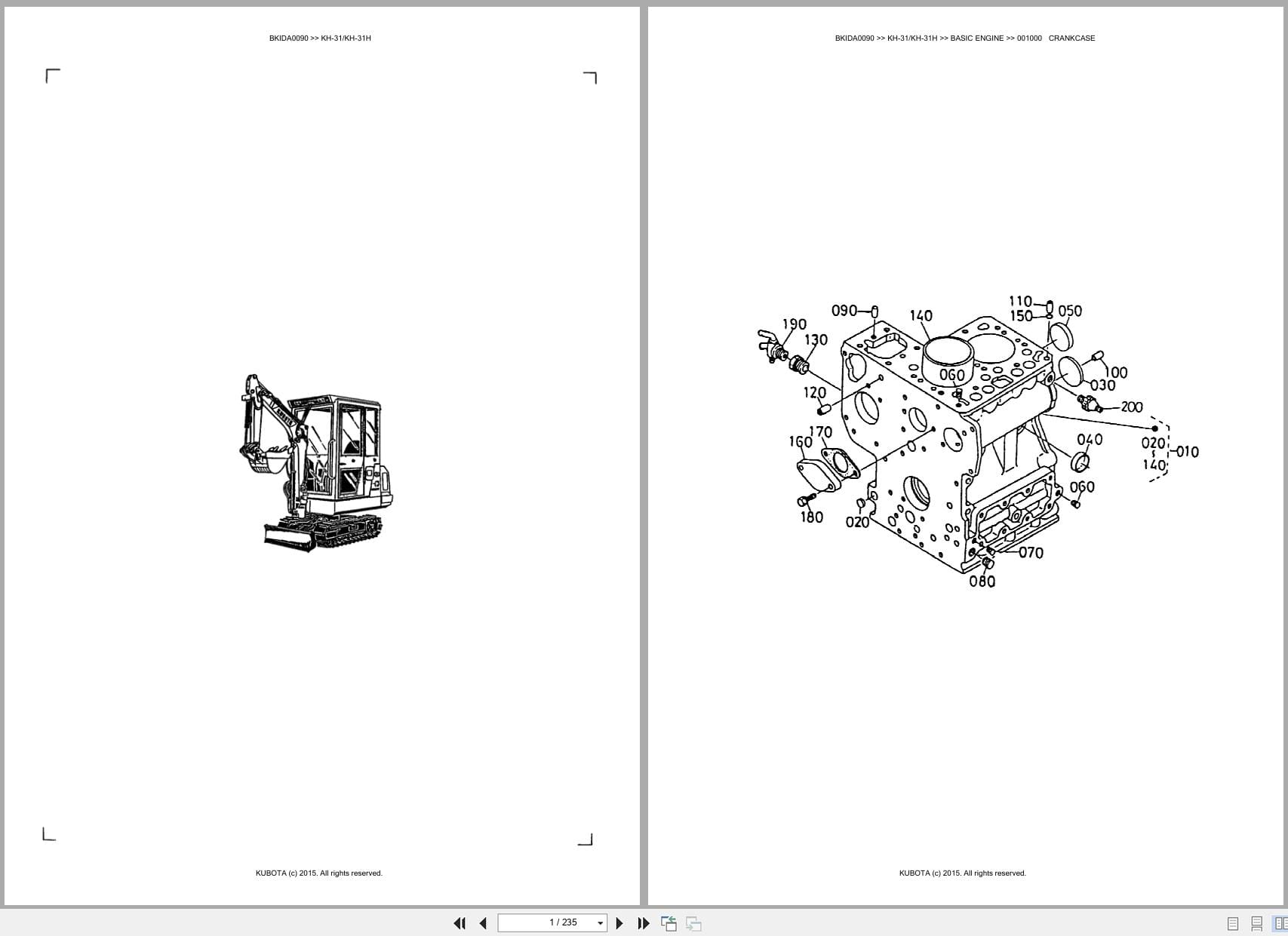 Kubota Excavator KH 31 KH 31H Australia Parts Catalog (1)