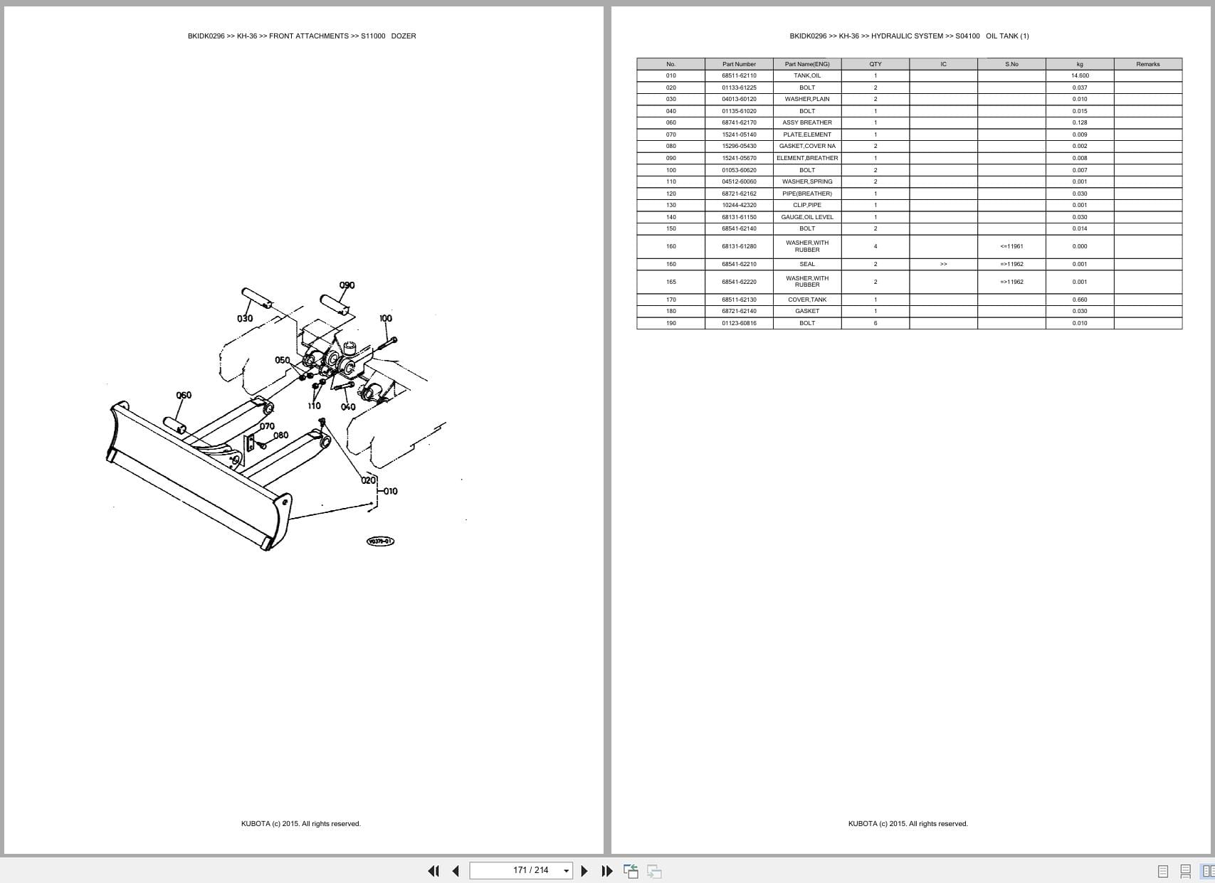 Kubota Excavator KH 36 Australia Parts Catalog (2)
