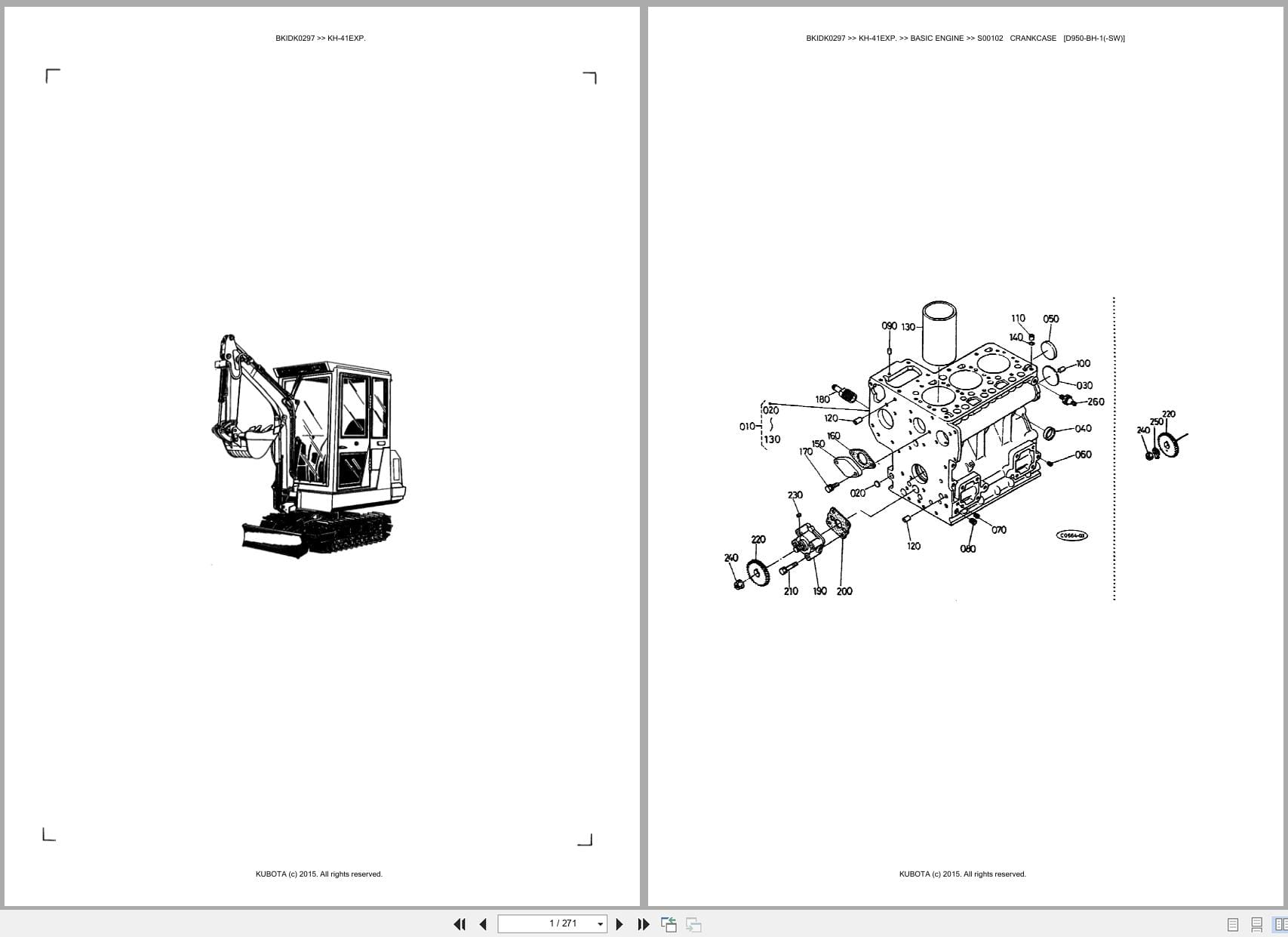 Kubota Excavator KH 41EXP Australia Parts Catalog (1)