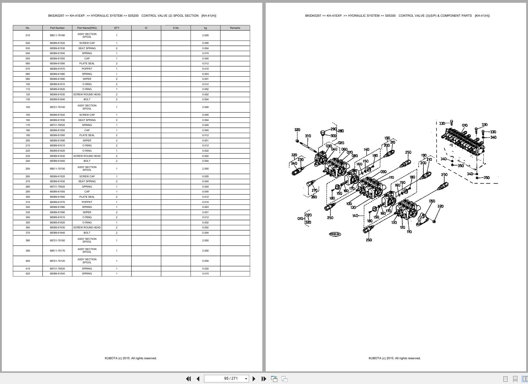 Kubota Excavator KH 41EXP Australia Parts Catalog (2)