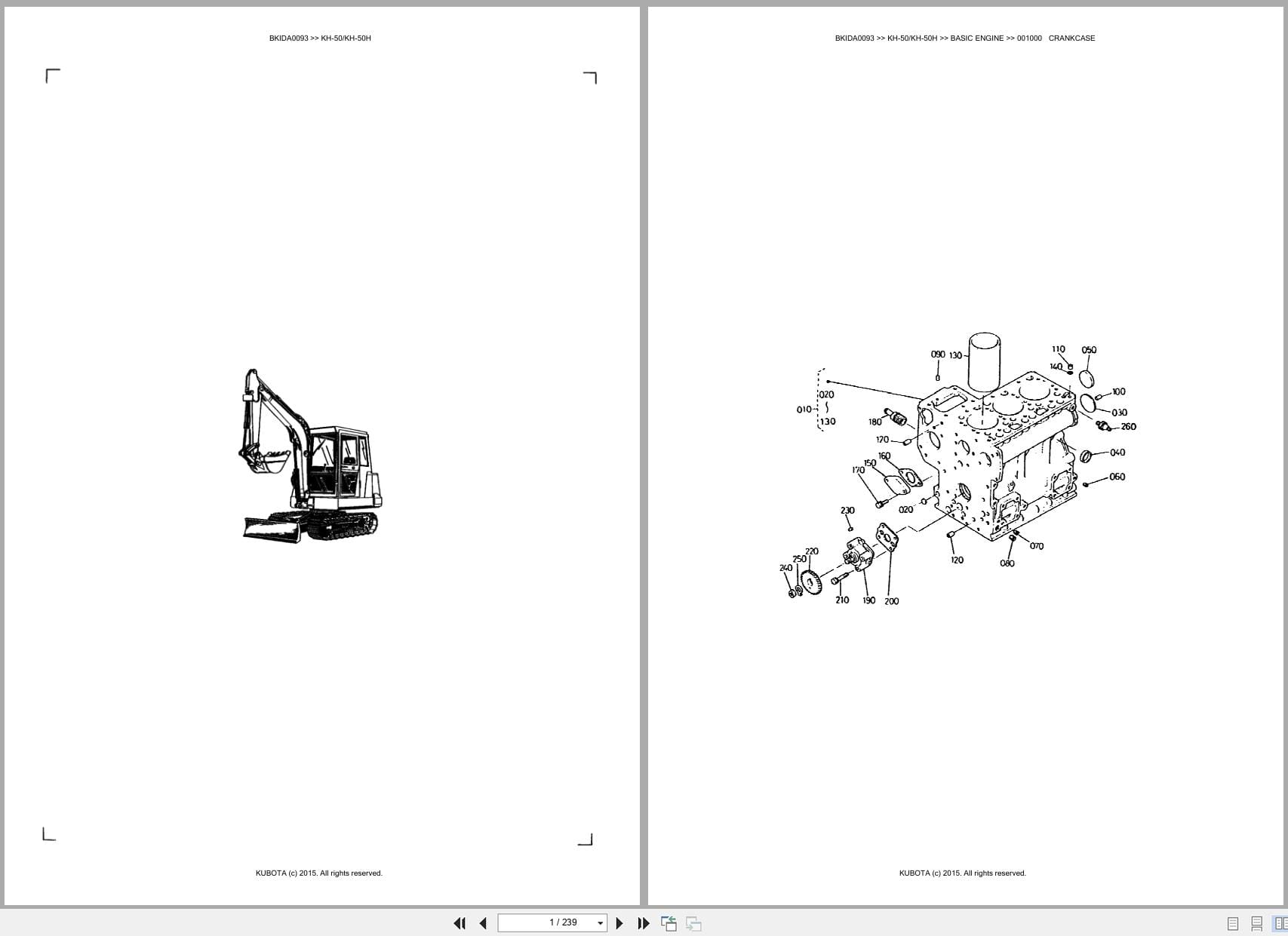 Kubota Excavator KH 50 KH 50H Australia Parts Catalog (1)