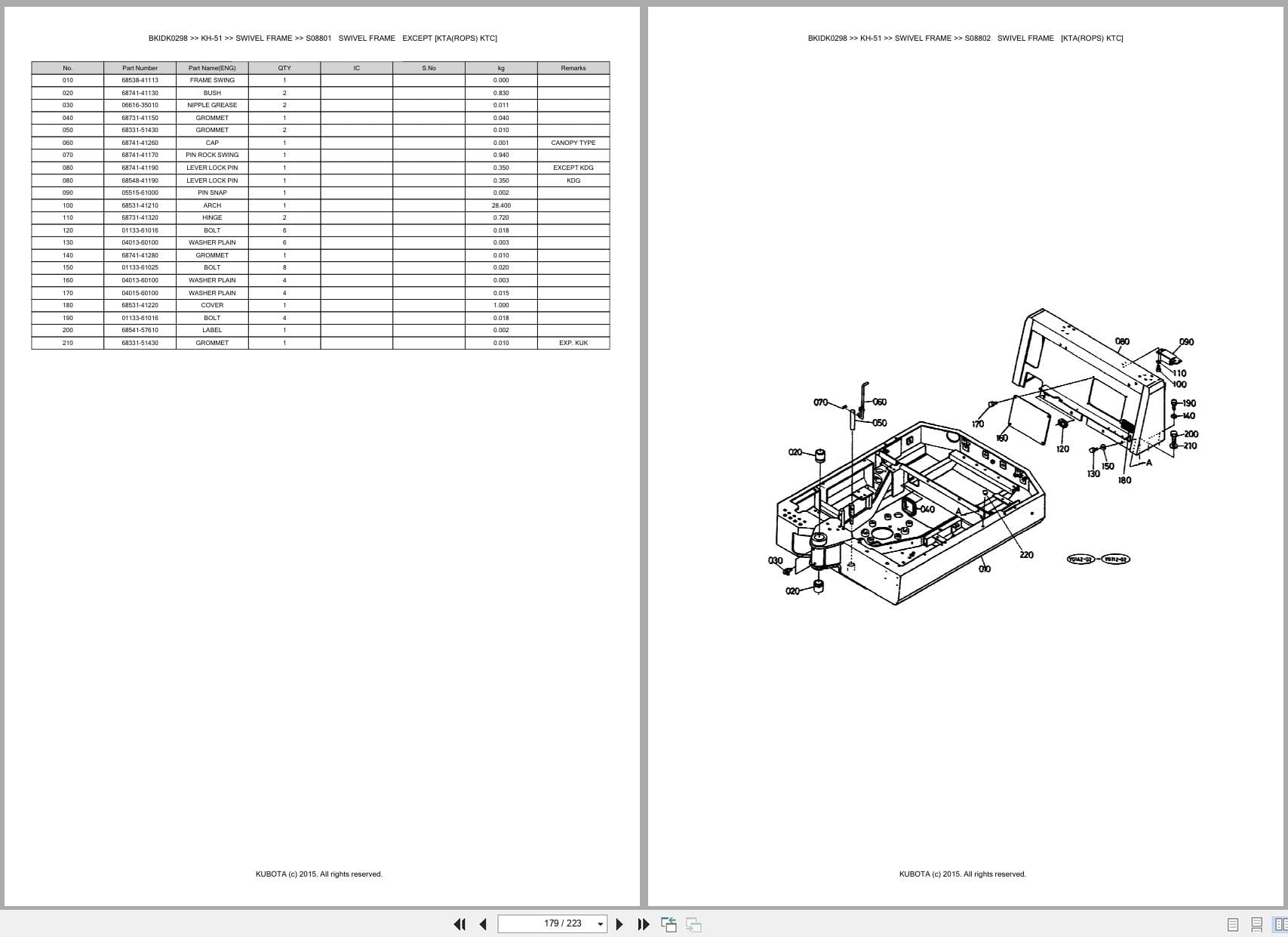 Kubota Excavator KH 51 Australia Parts Catalog (2)