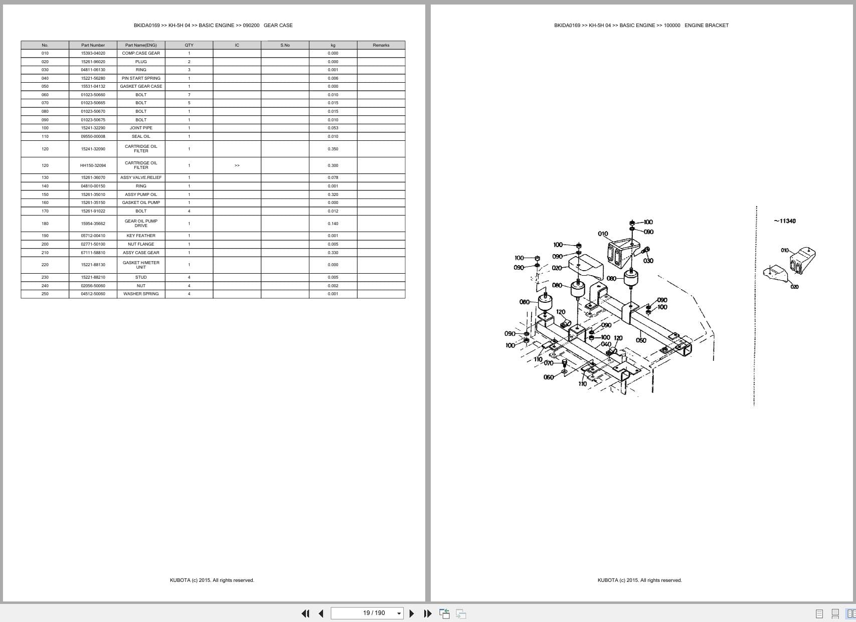 Kubota Excavator KH 5H 04 Australia Parts Catalog (2)