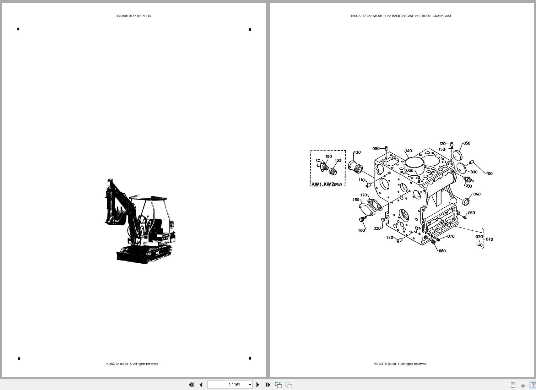 Kubota Excavator KH 5H 14 Australia Parts Catalog (1)