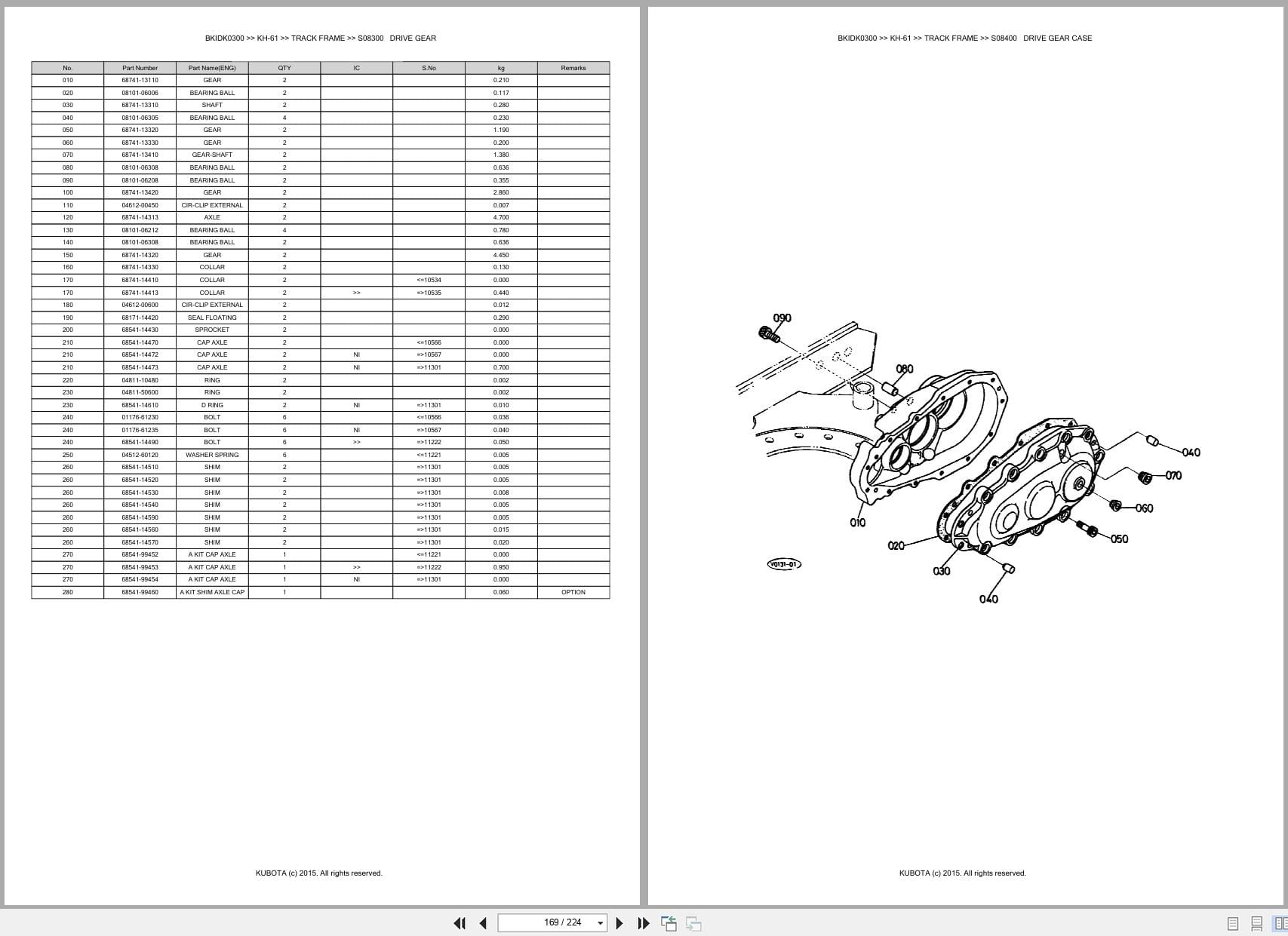 Kubota Excavator KH 61 Australia Parts Catalog (2)