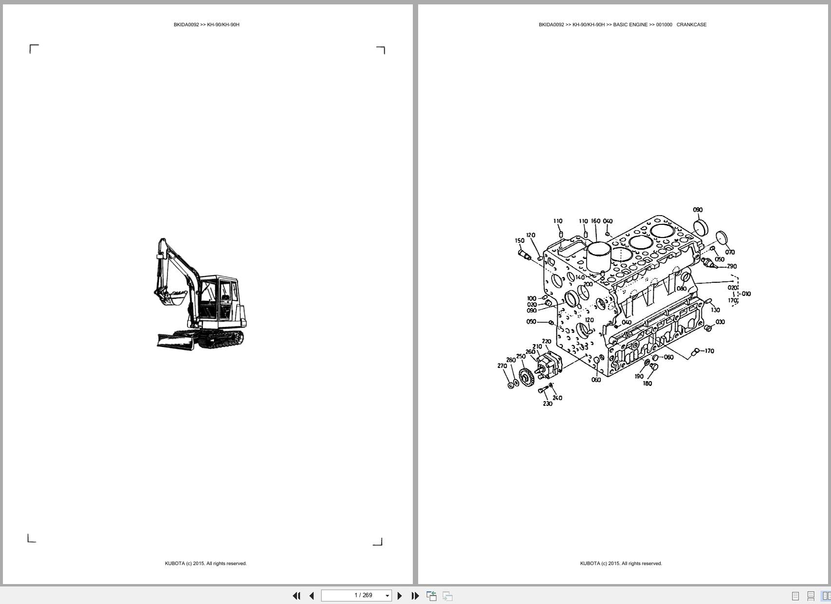 Kubota Excavator KH 90 KH 90H Australia Parts Catalog (1)