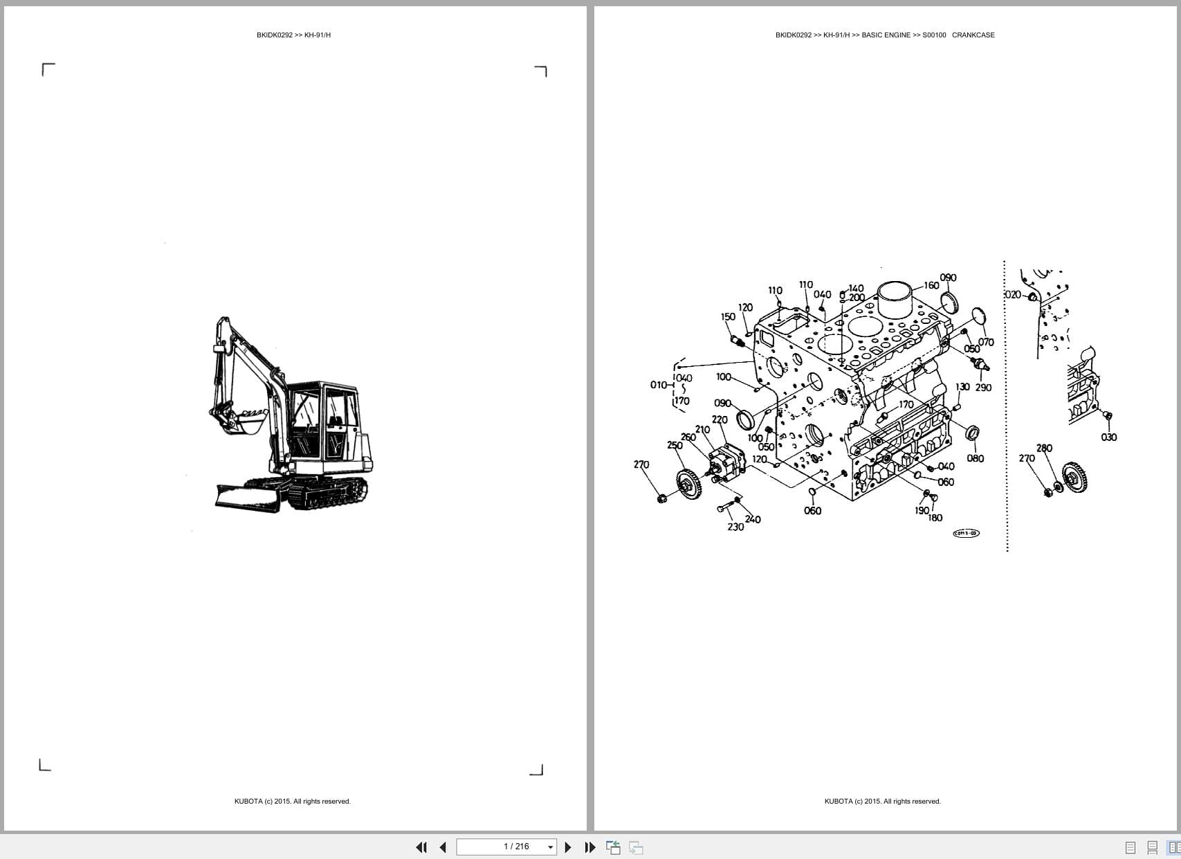 Kubota Excavator KH 91 KH 91H Australia Parts Catalog (1)