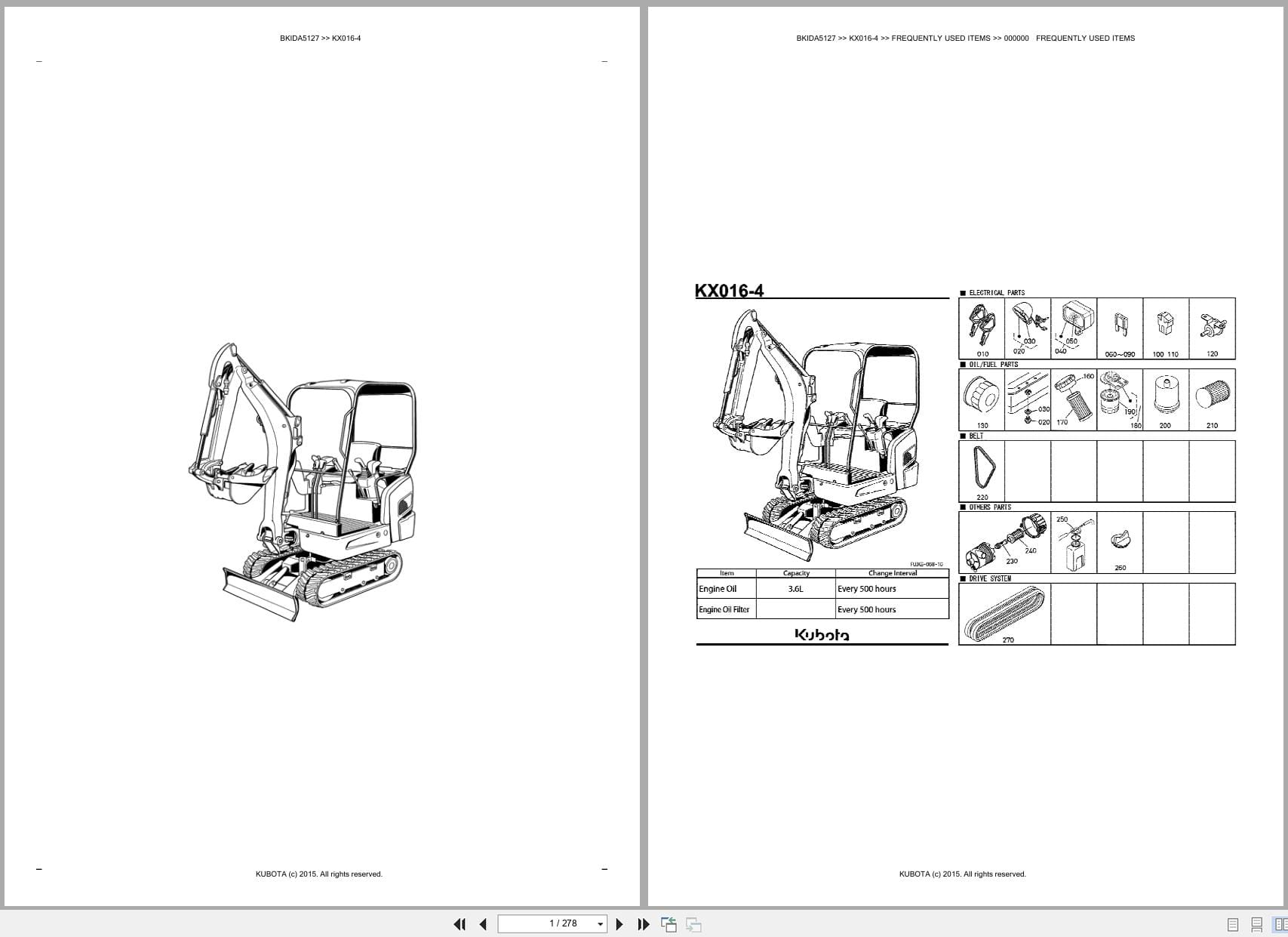 Kubota Excavator KX016 4 Australia Parts Catalog (1)