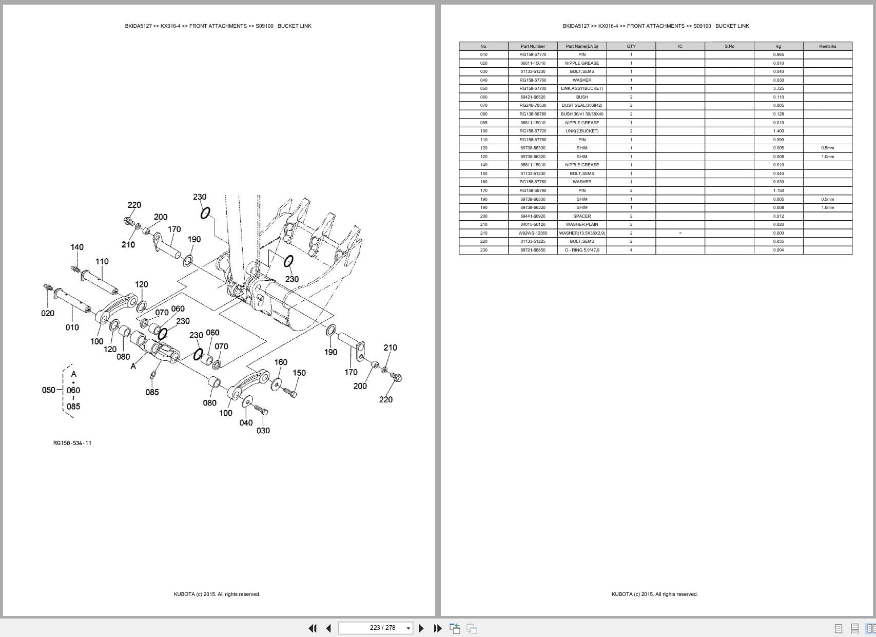 Kubota Excavator KX016 4 Australia Parts Catalog (2)