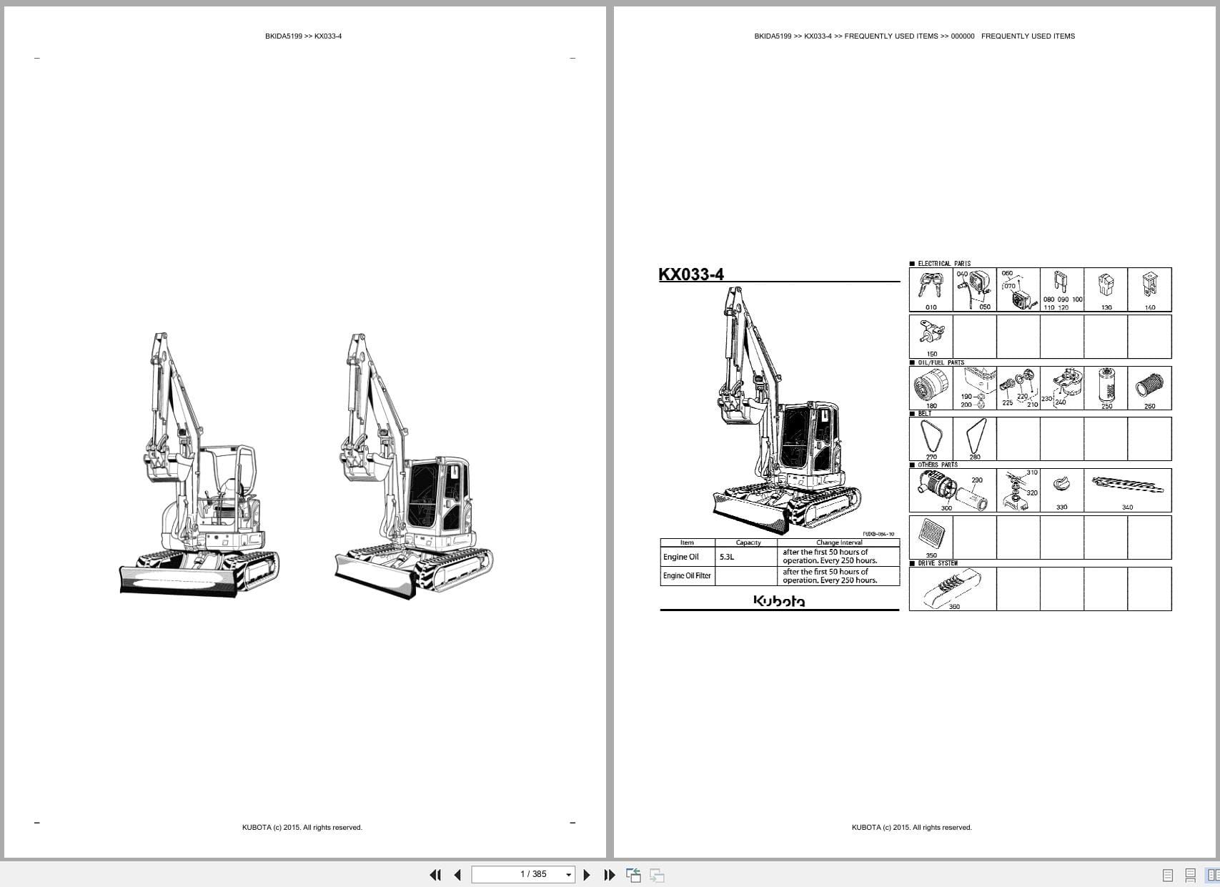 Kubota Excavator KX033 4 Australia Parts Catalog (1)
