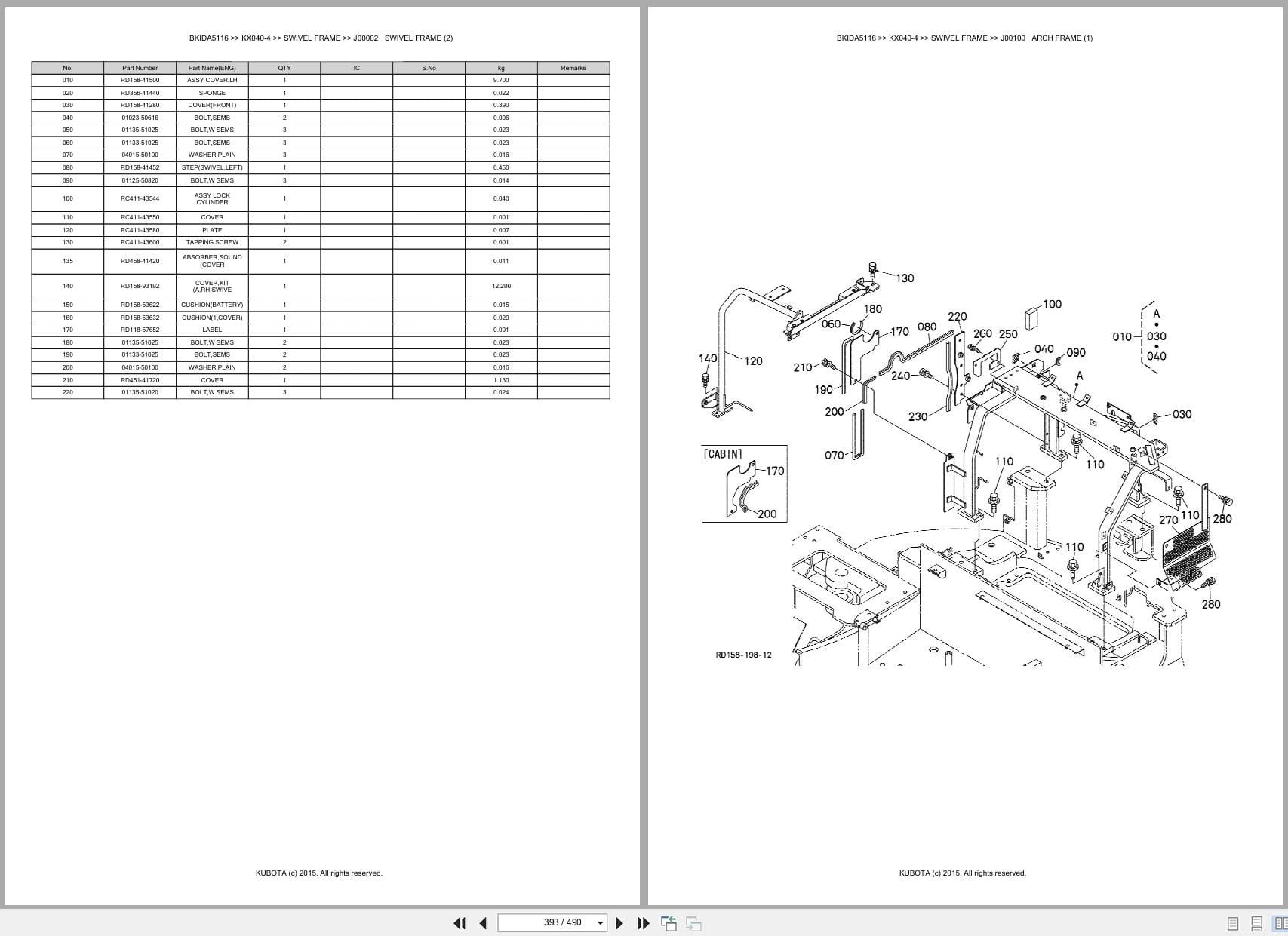 Kubota Excavator KX040 4 Australia Parts Catalog (2)