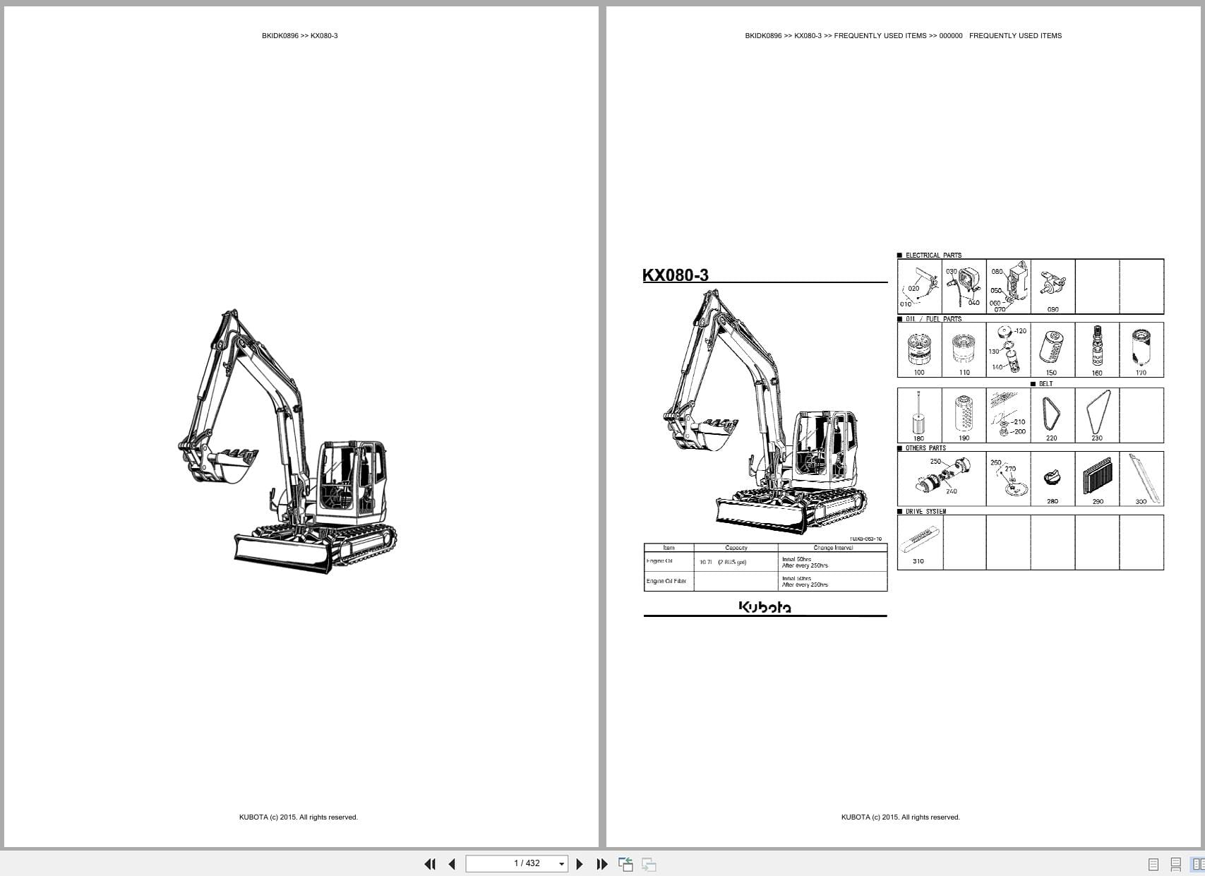 Kubota Excavator KX080 3 Australia Parts Catalog (1)