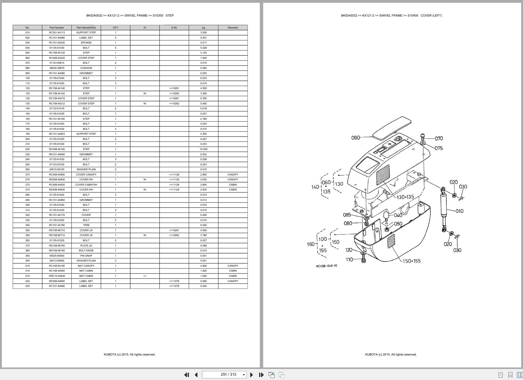 Kubota Excavator KX121 2 Australia Parts Catalog (2)