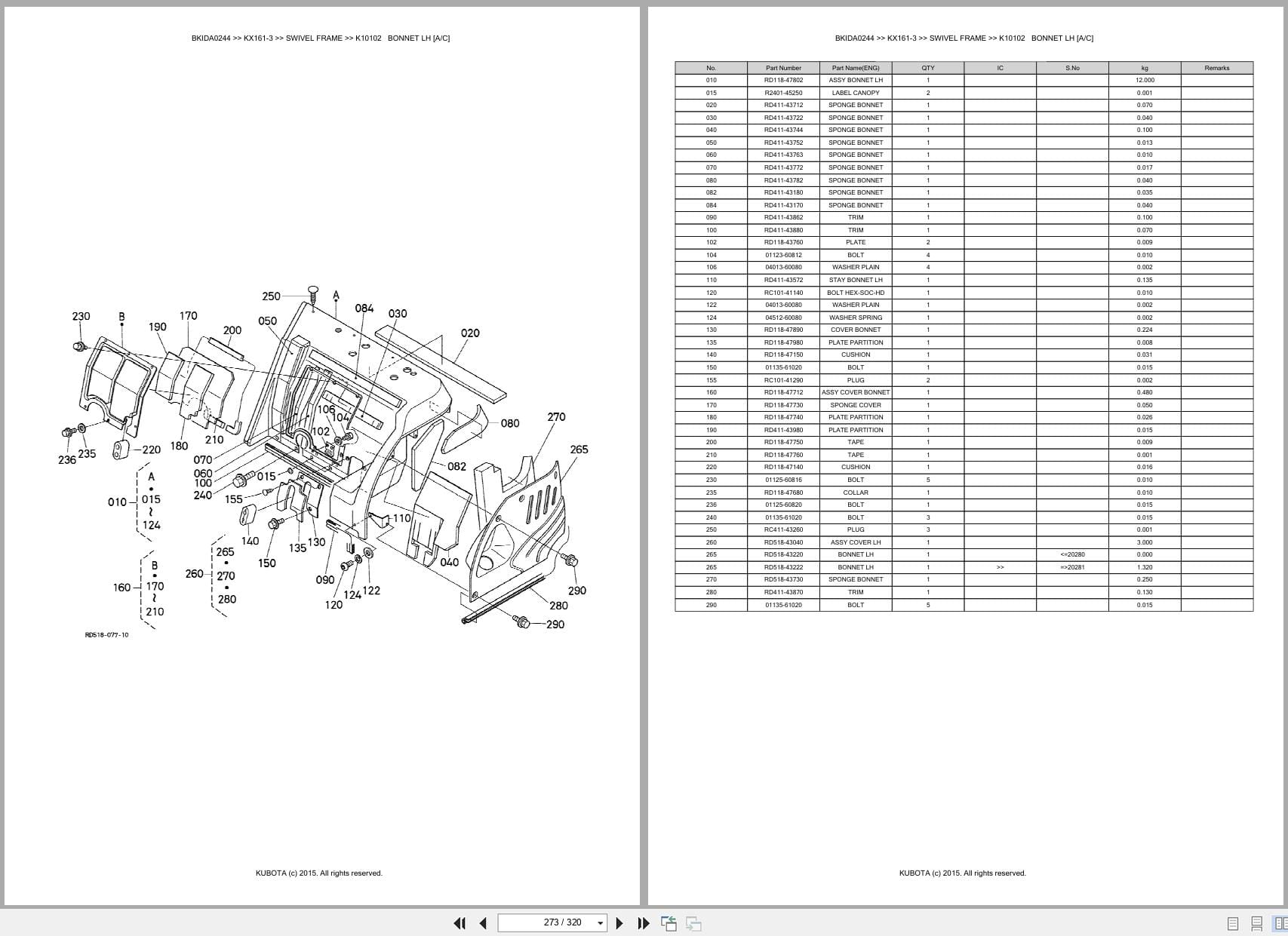 Kubota Excavator KX161 3 Australia Parts Catalog (2)