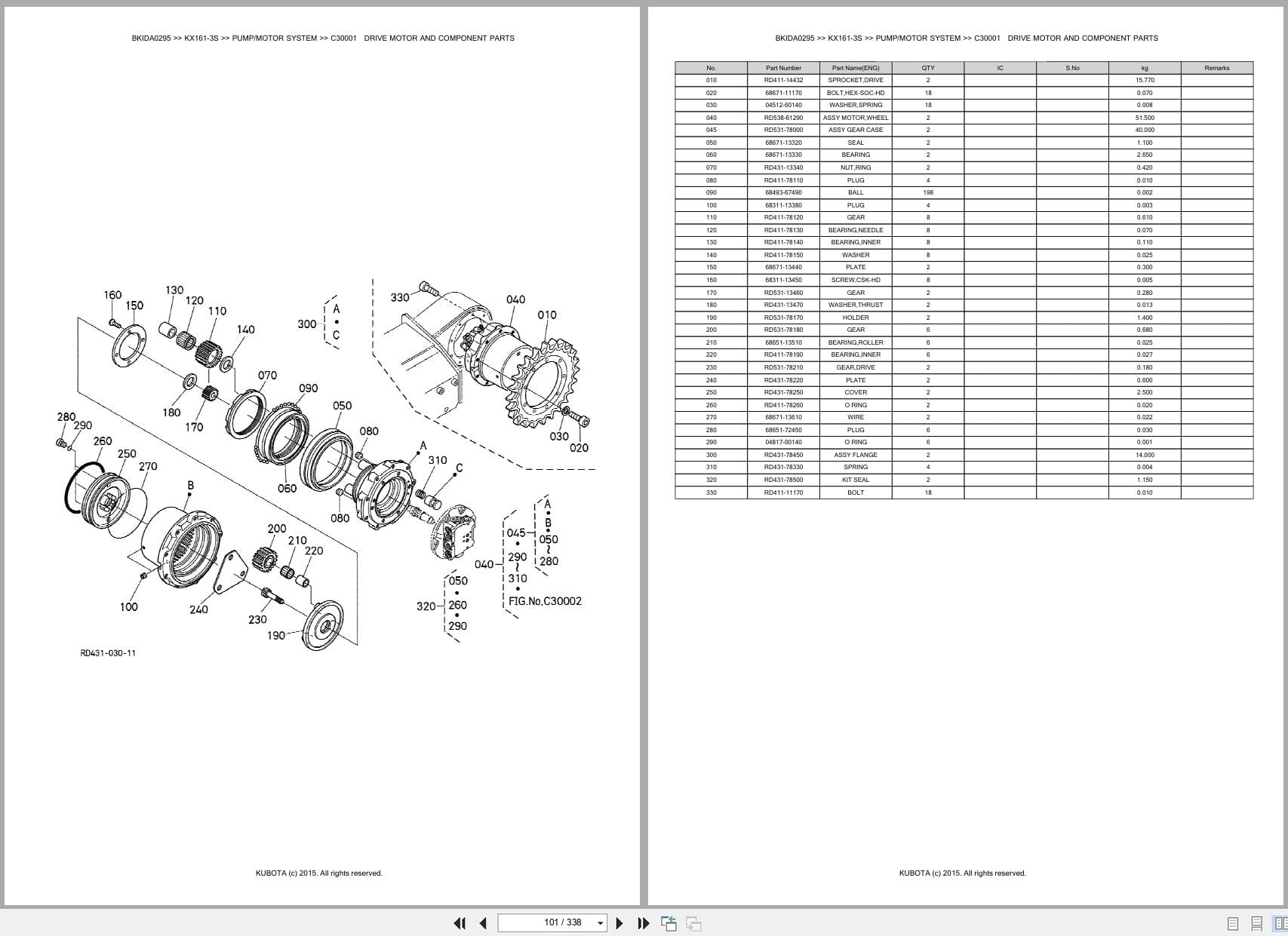 Kubota Excavator KX161 3S Australia Parts Catalog (2)