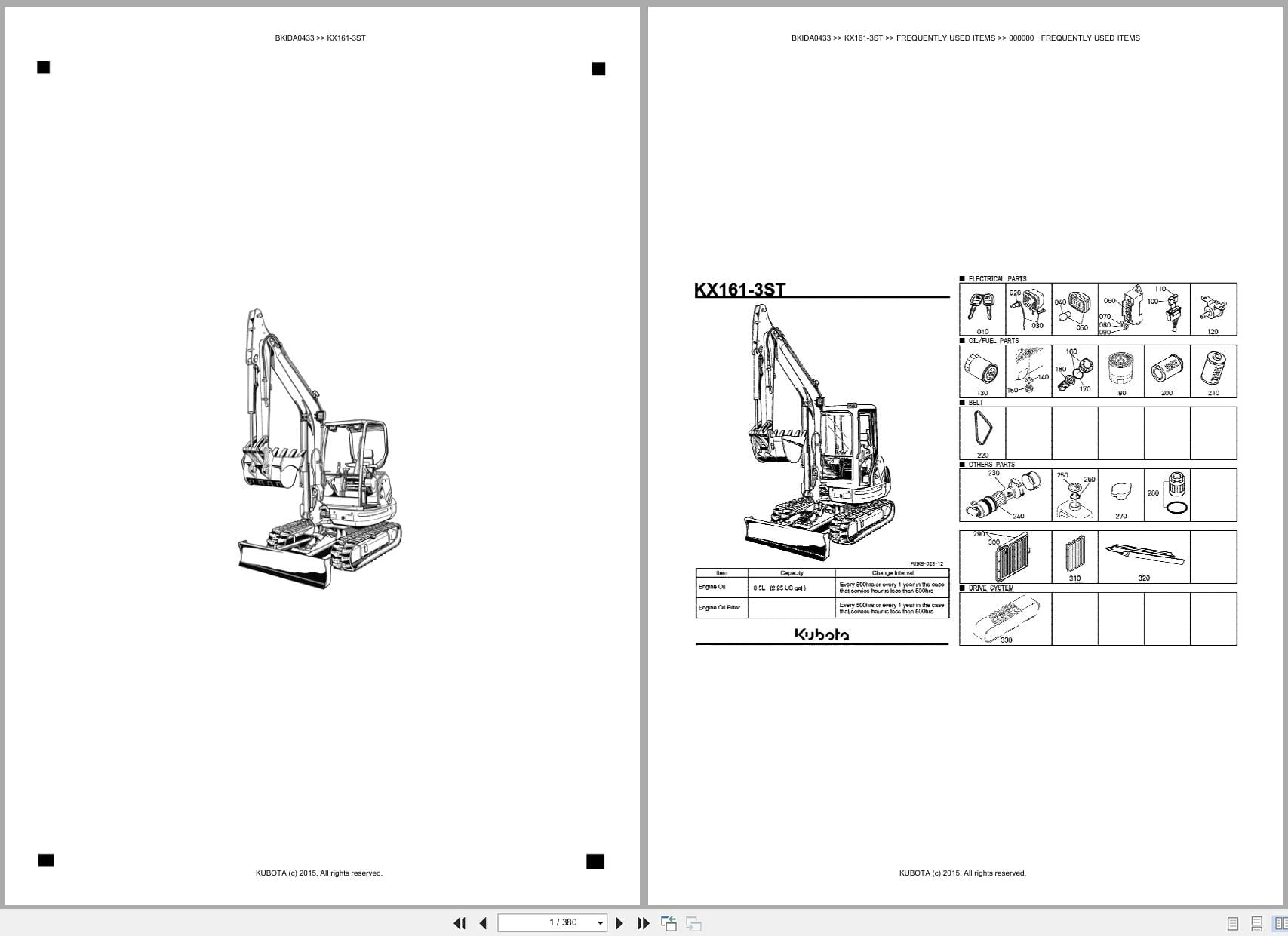 Kubota Excavator KX161 3ST Australia Parts Catalog (1)