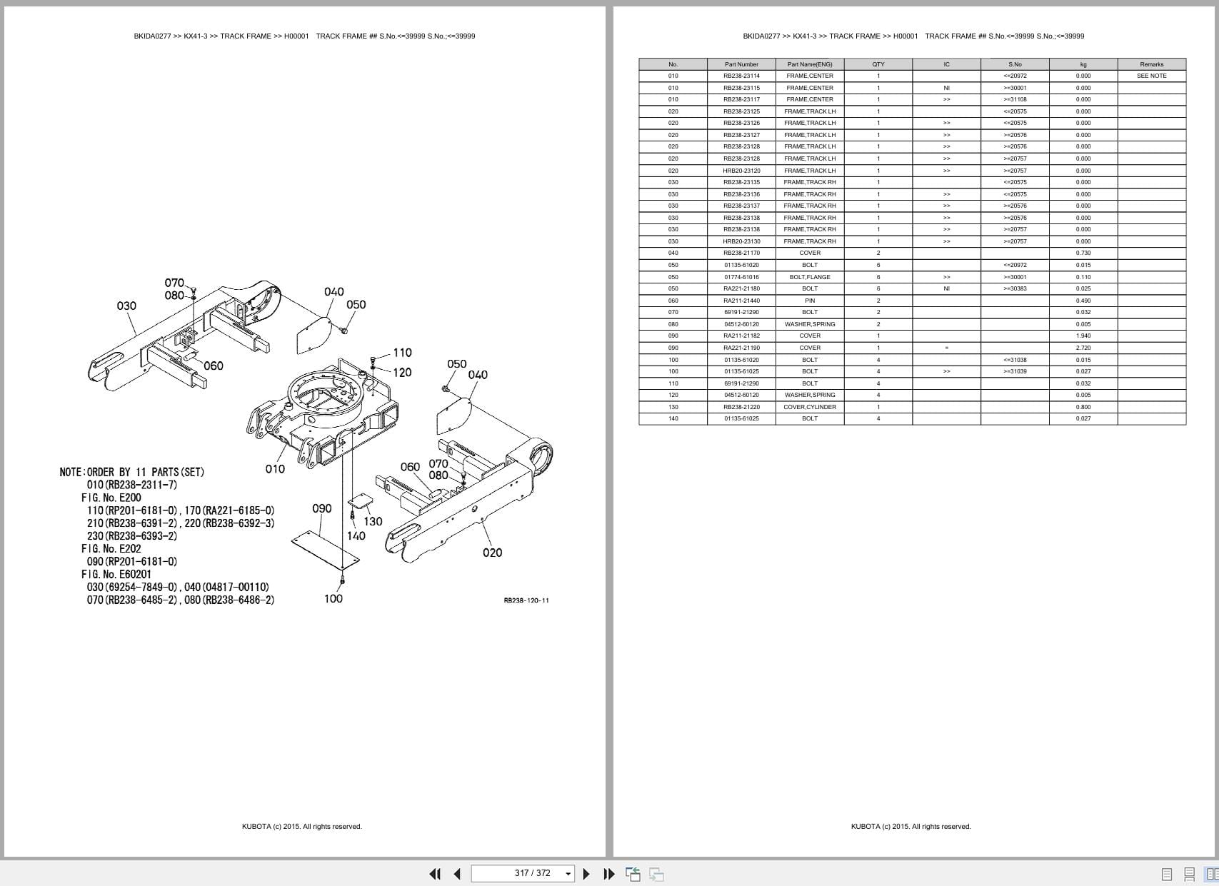 Kubota Excavator KX41 3 Australia Parts Catalog (2)