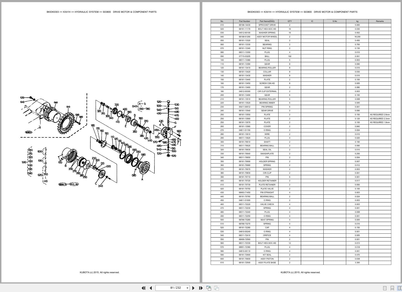 Kubota Excavator KX41H Australia Parts Catalog (2)