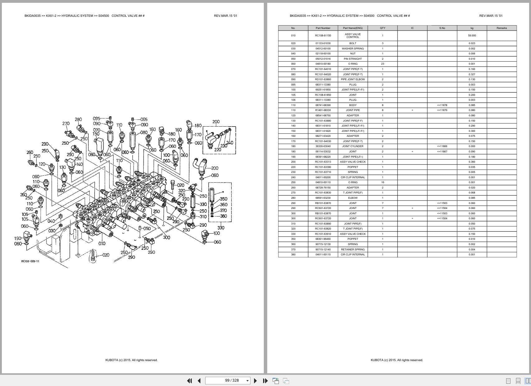 Kubota Excavator KX61 2 Australia Parts Catalog (2)