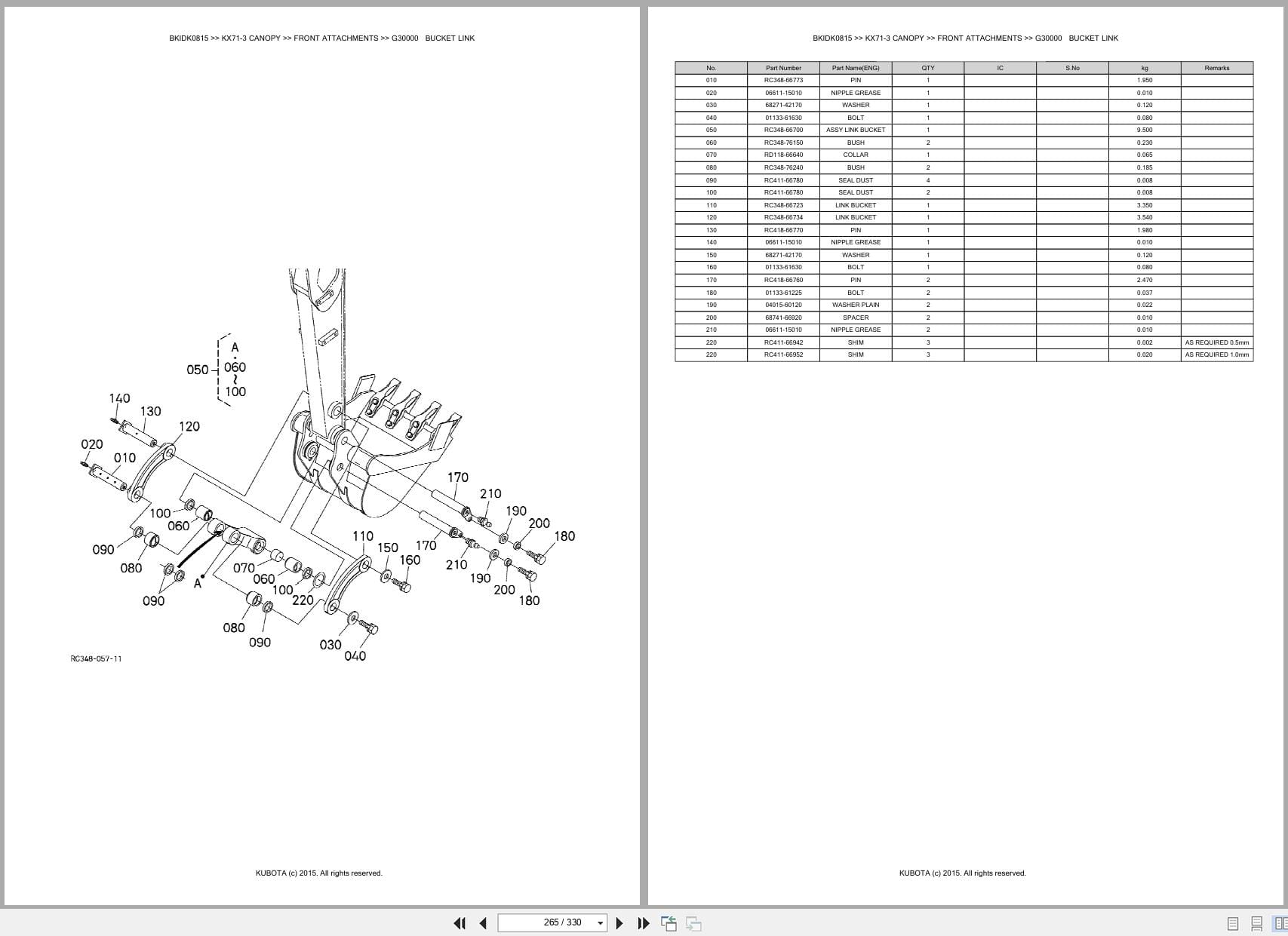 Kubota Excavator KX71 3 Canopy Australia Parts Catalog (2)