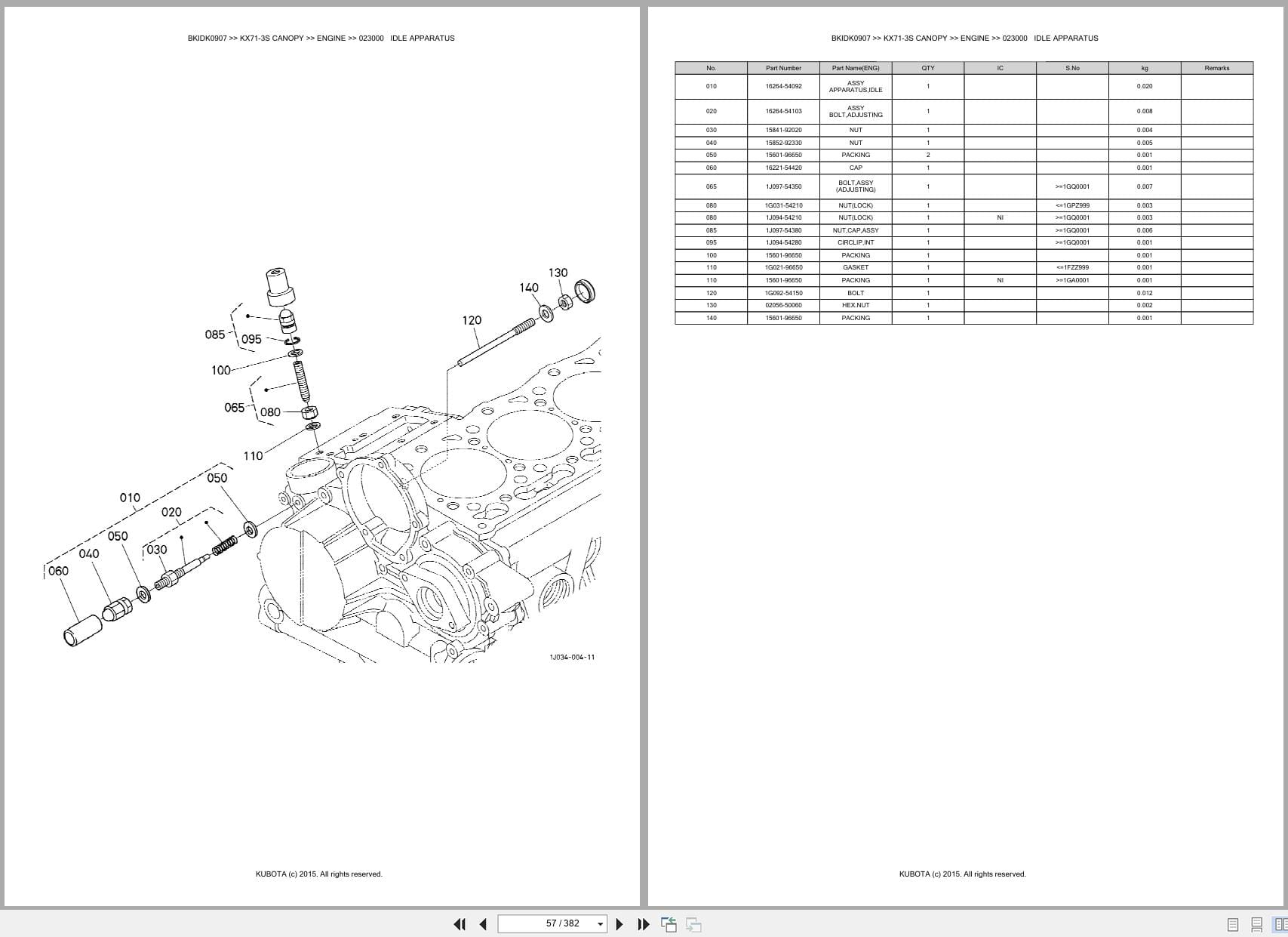 Kubota Excavator KX71 3S Canopy Australia Parts Catalog (2)