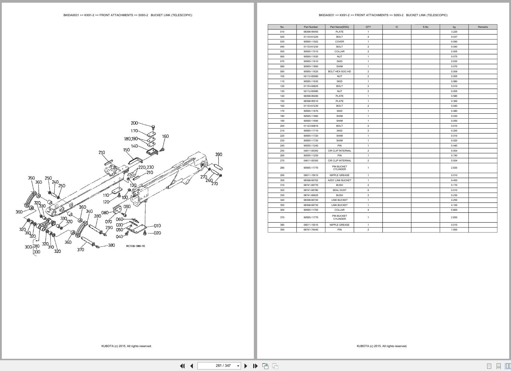 Kubota Excavator KX91 2 Australia Parts Catalog (2)