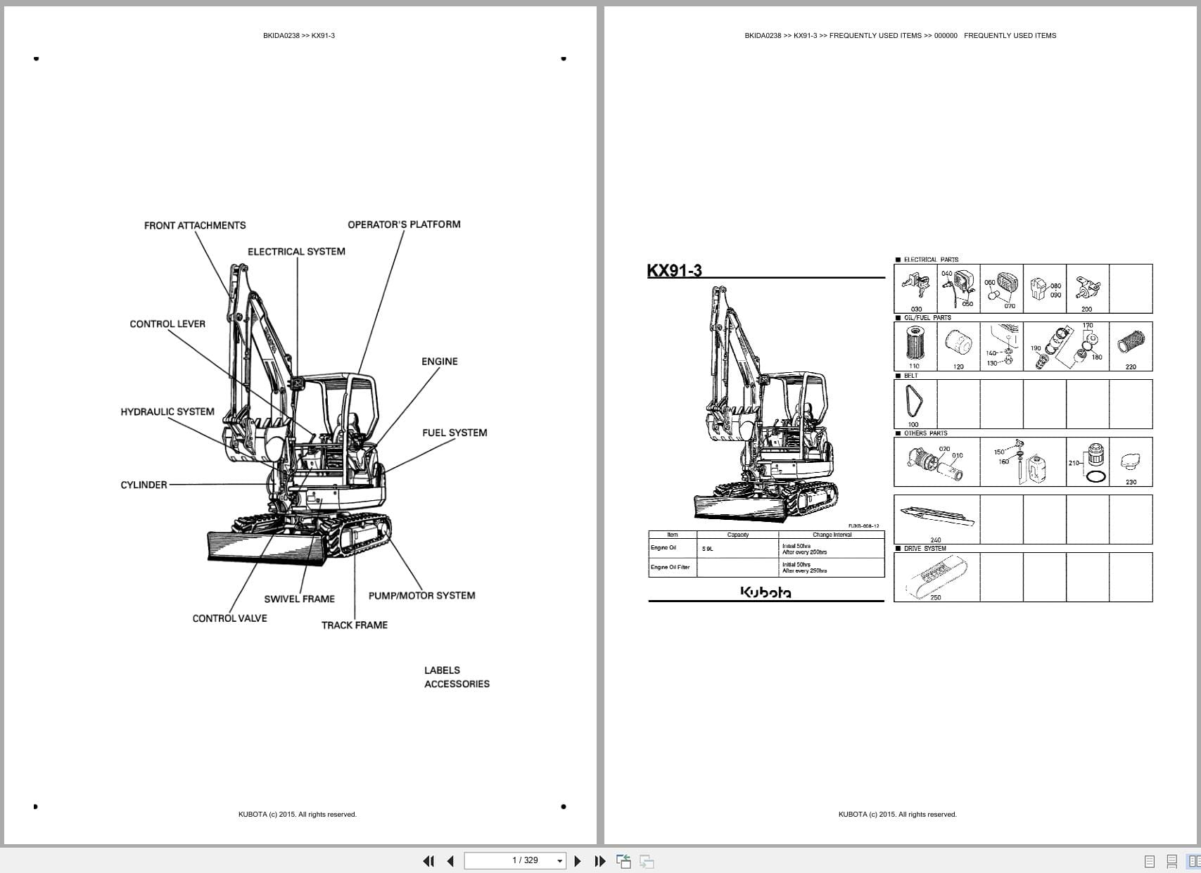 Kubota Excavator KX91 3 Australia Parts Catalog (1)