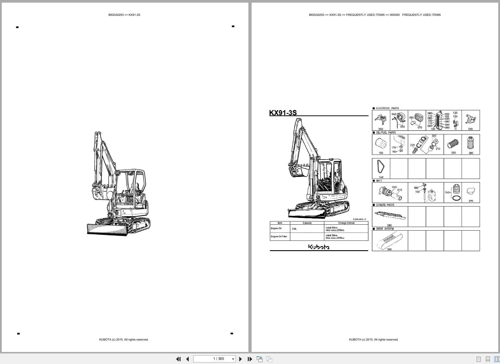 Kubota Excavator KX91 3S Australia Parts Catalog (1)