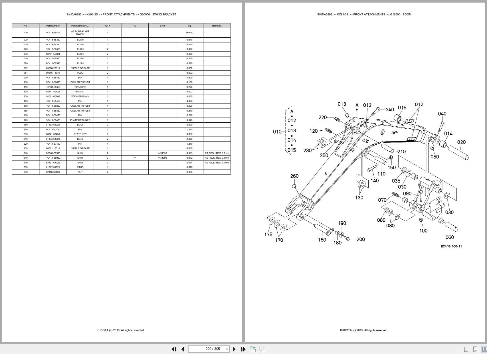 Kubota Excavator KX91 3S Australia Parts Catalog (2)