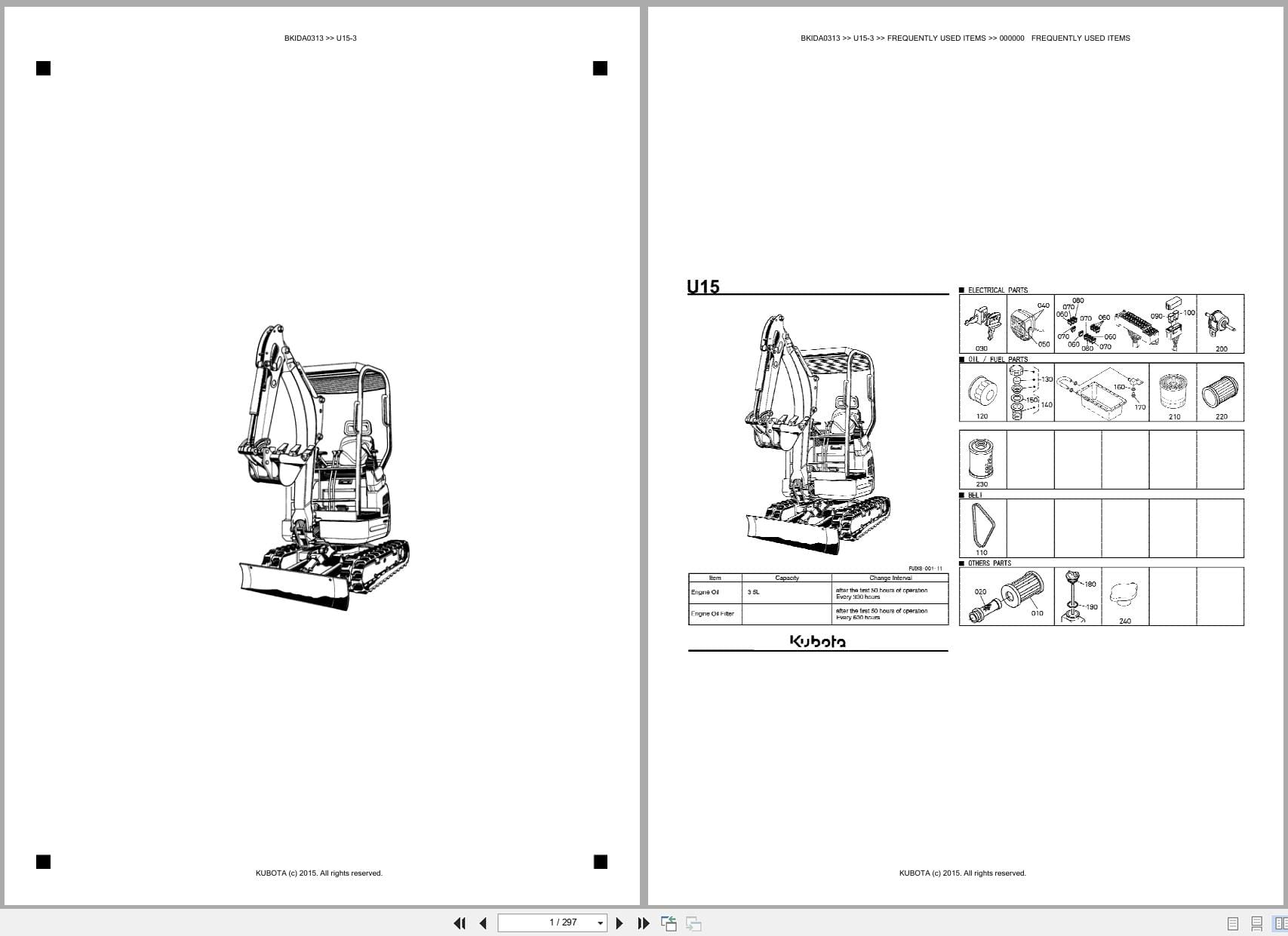 Kubota Excavator U15 3 Australia Parts Catalog (1)