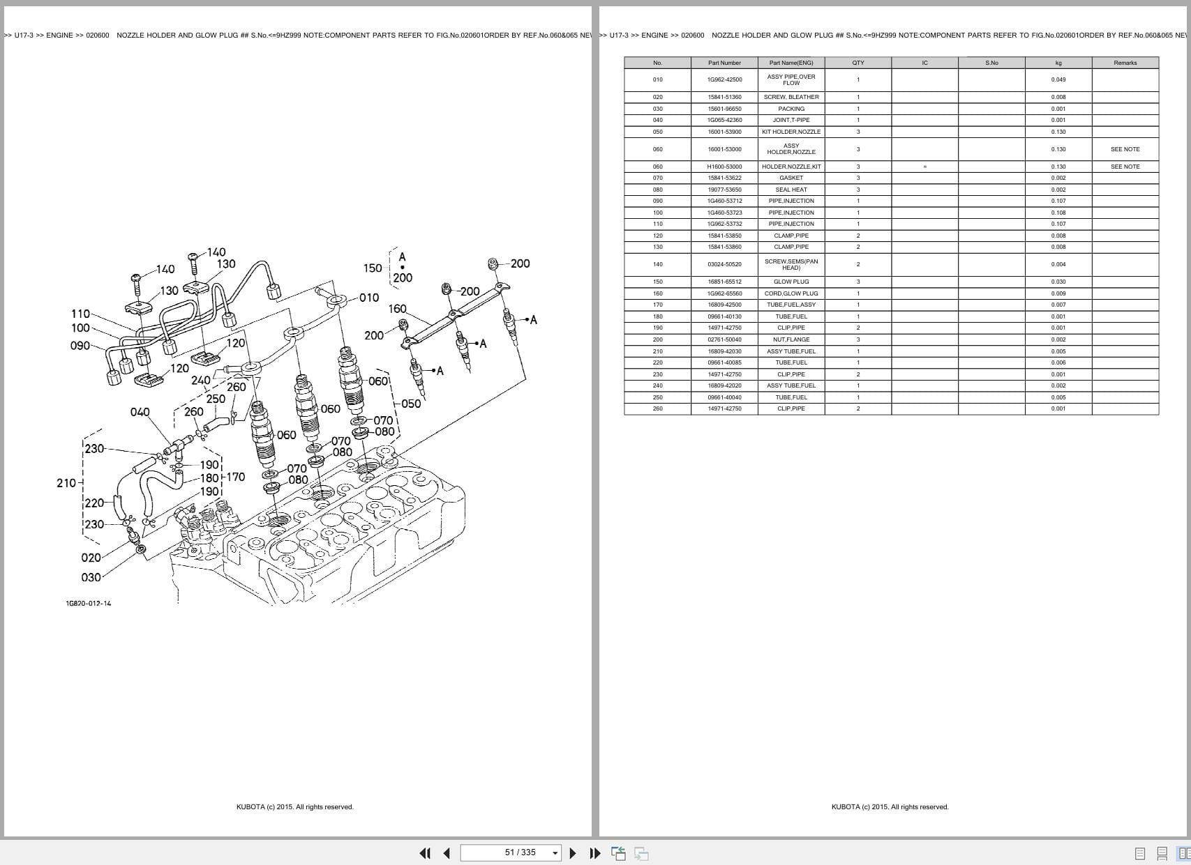 Kubota Excavator U17 3 Australia Parts Catalog (2)