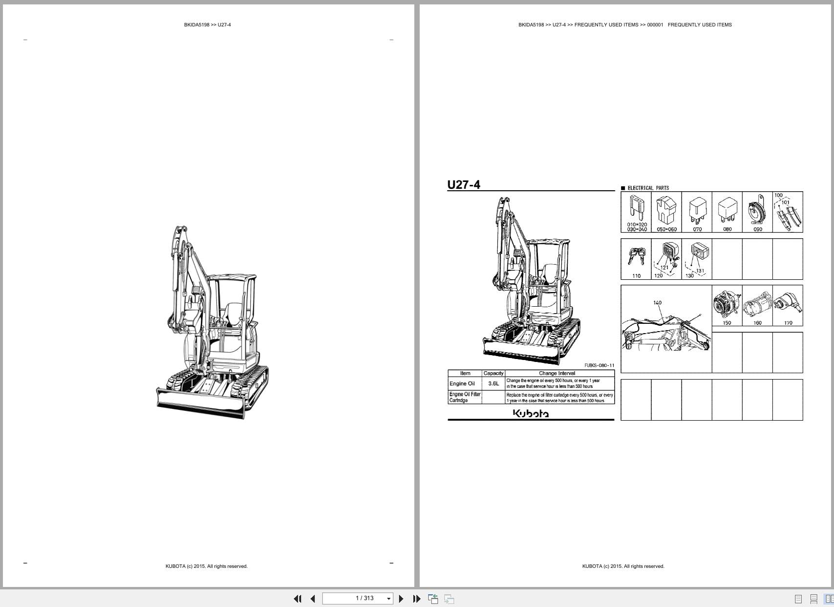 Kubota Excavator U27 4 Australia Parts Catalog (1)
