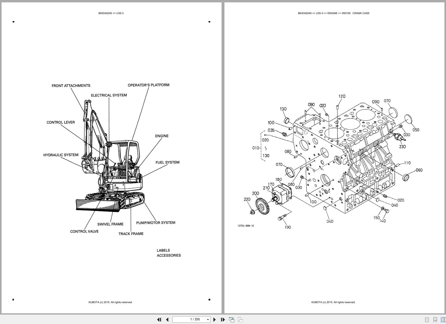 Kubota Excavator U35 3 Australia Parts Catalog (1)