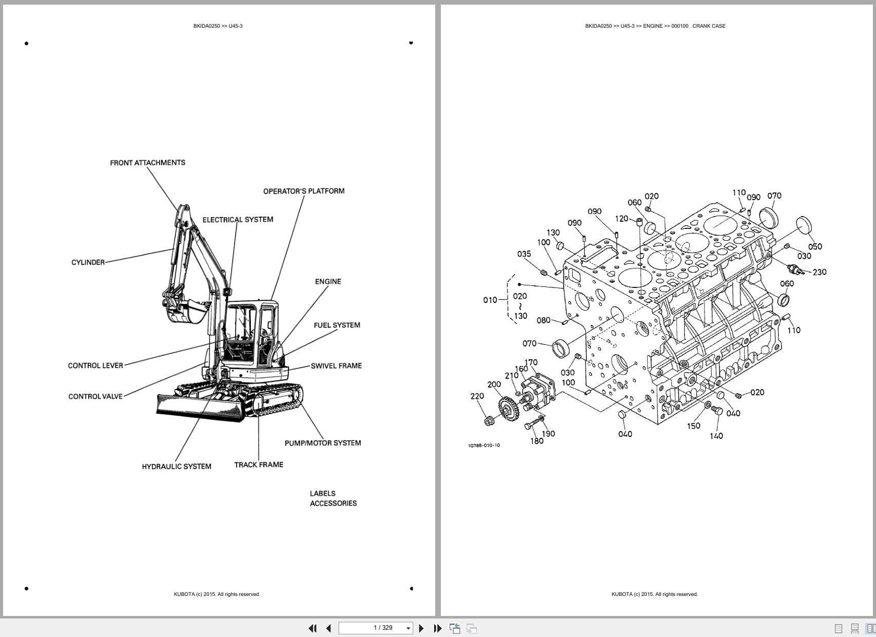 Kubota Excavator U45 3 Australia Parts Catalog (1)