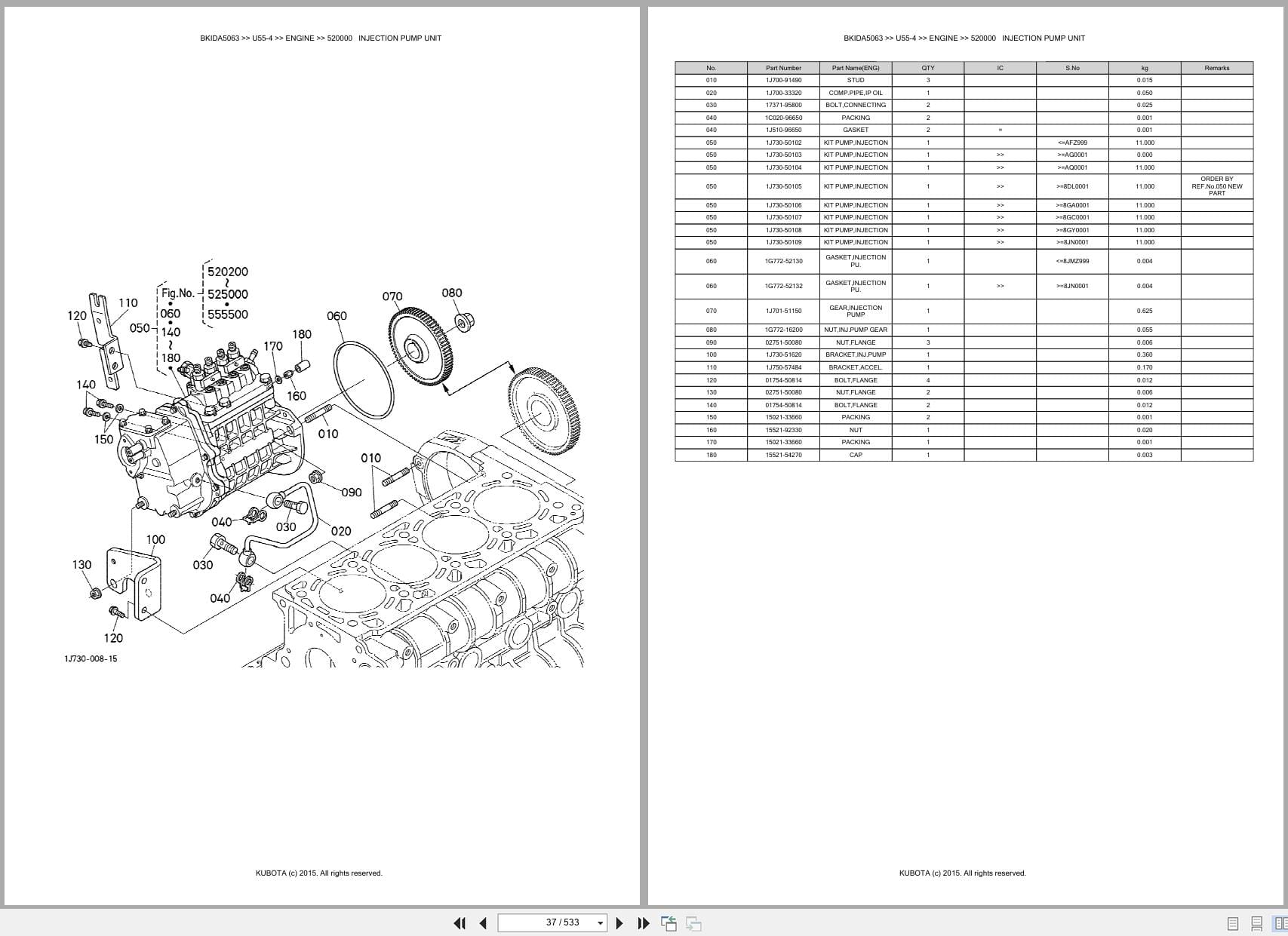 Kubota Excavator U55 4 Australia Parts Catalog (2)