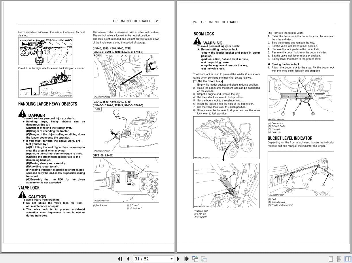 Kubota Front Loader LA714AU LA854AU LA714AU B LA854AU B Operators Manual 140017 02003 (2)