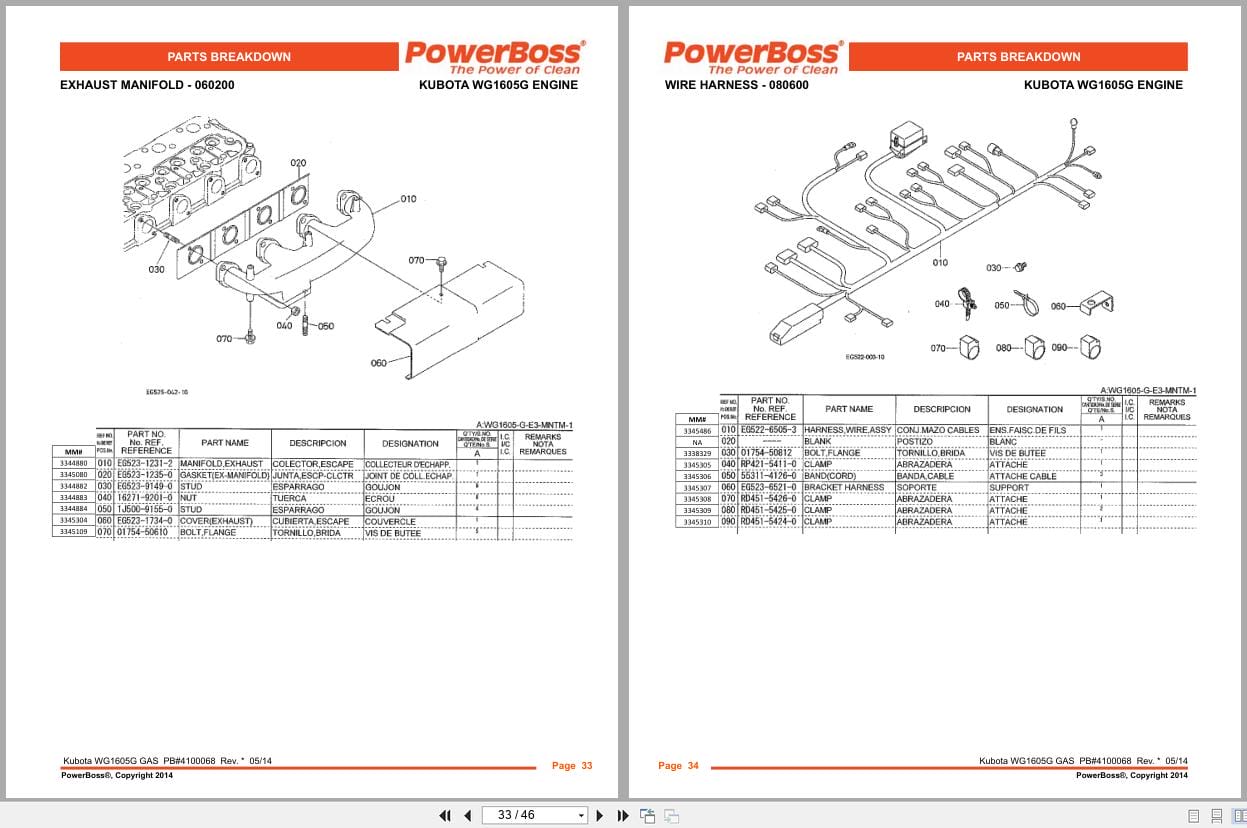 Kubota GAS Engine WG1605G Supplement Parts Catalog 4100068 2014 (3)