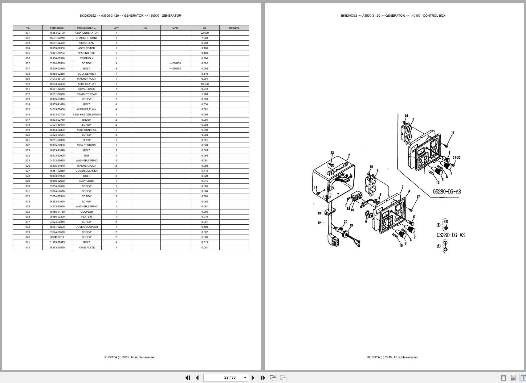 Kubota Generator A3500 3 120 Australia Parts Catalog (2)