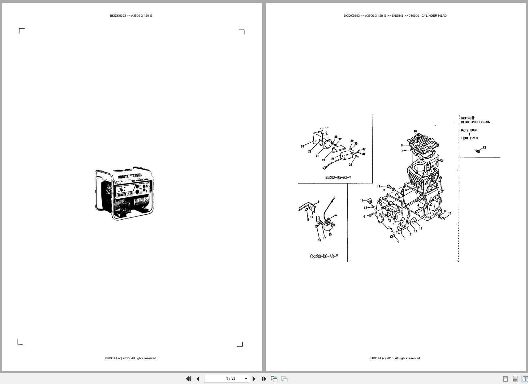 Kubota Generator A3500 3 120 G Australia Parts Catalog (1)