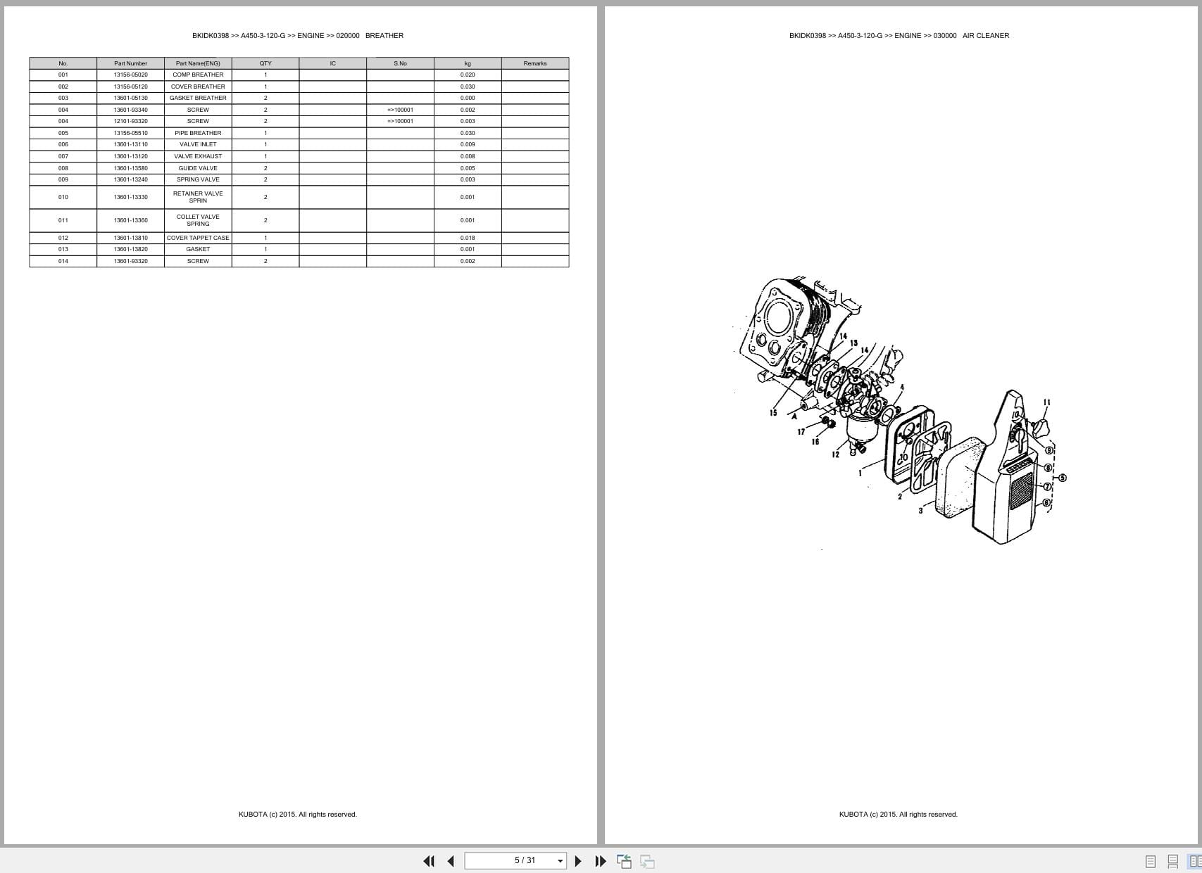 Kubota Generator A450 3 120 G Australia Parts Catalog (2)
