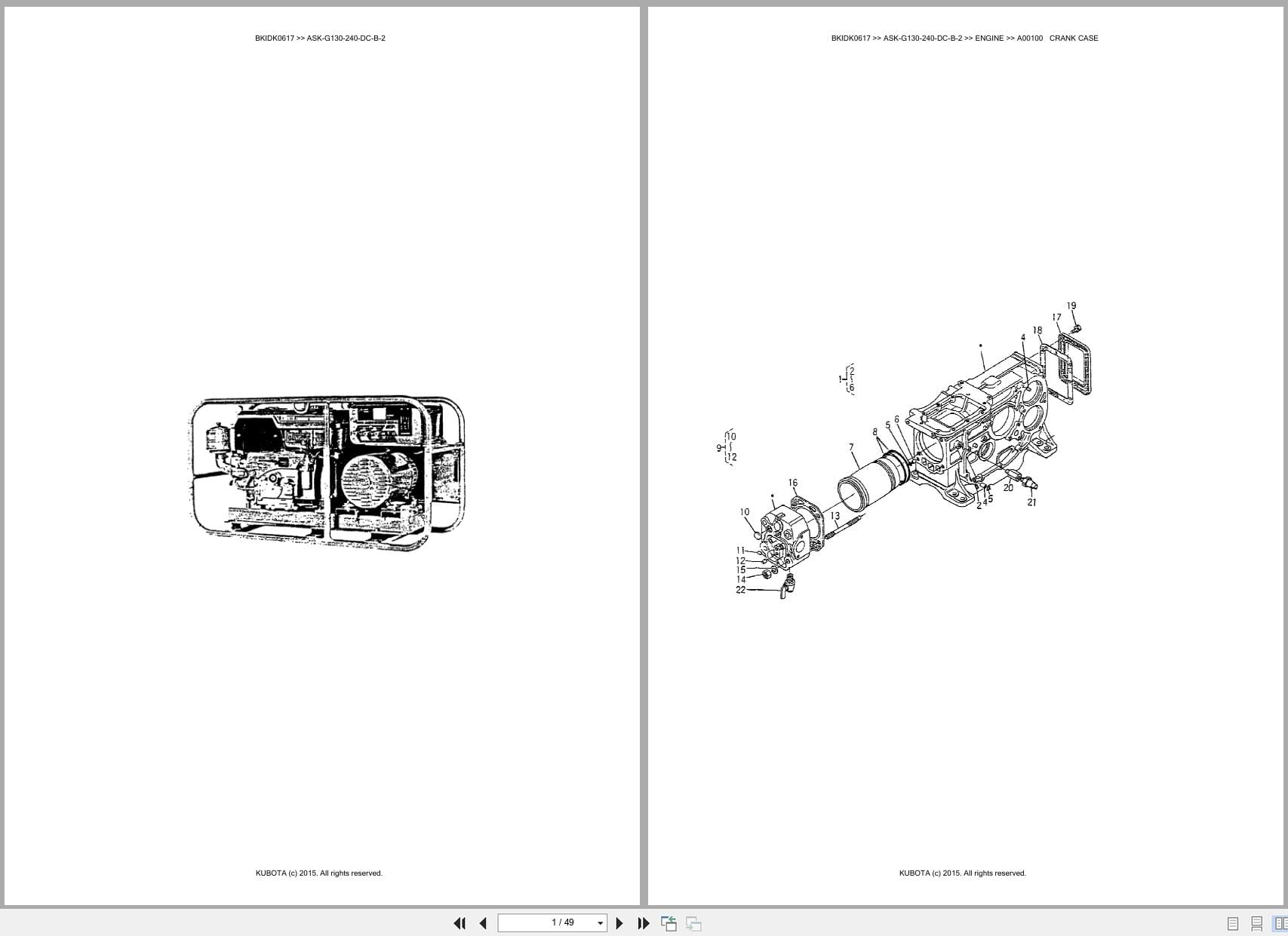 Kubota Generator ASK G130 240 DC B 2 Australia Parts Catalog (1)