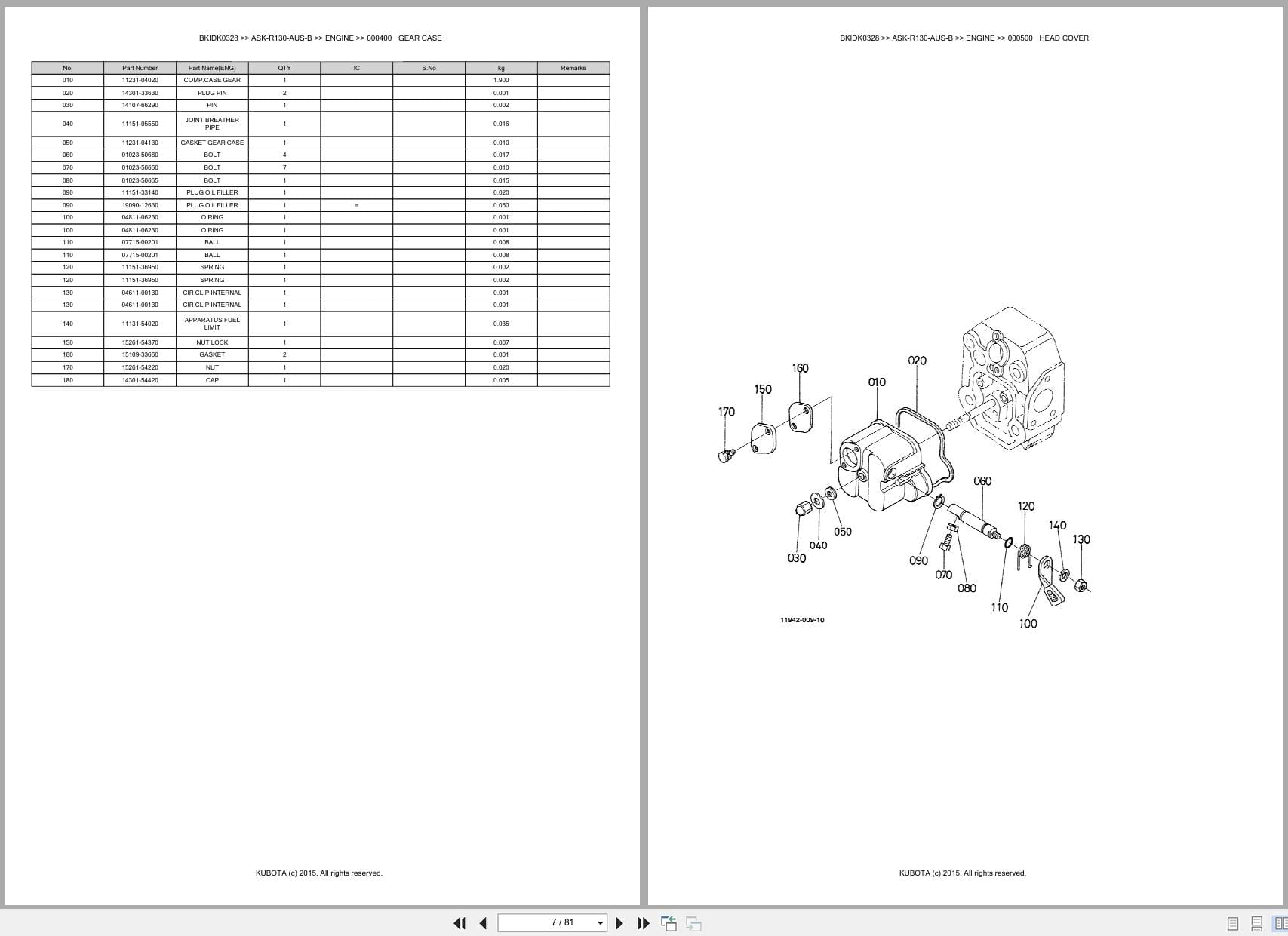 Kubota Generator ASK R130 AUS B Australia Parts Catalog (2)