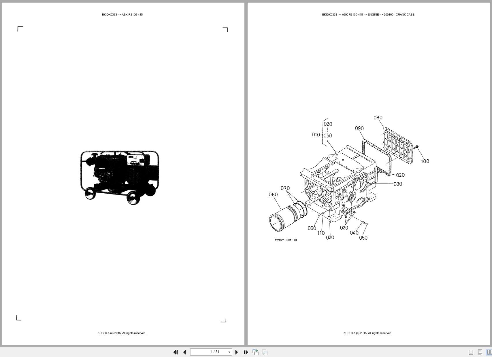 Kubota Generator ASK R3100 415 Australia Parts Catalog (1)