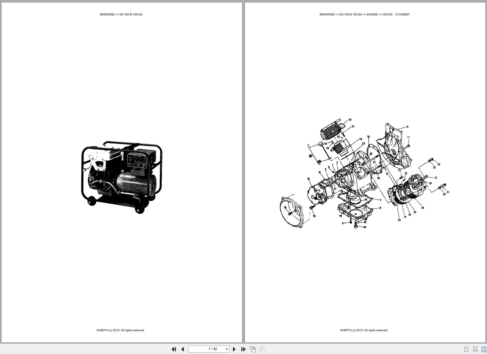 Kubota Generator ES 150 B 120 SA Australia Parts Catalog (1)