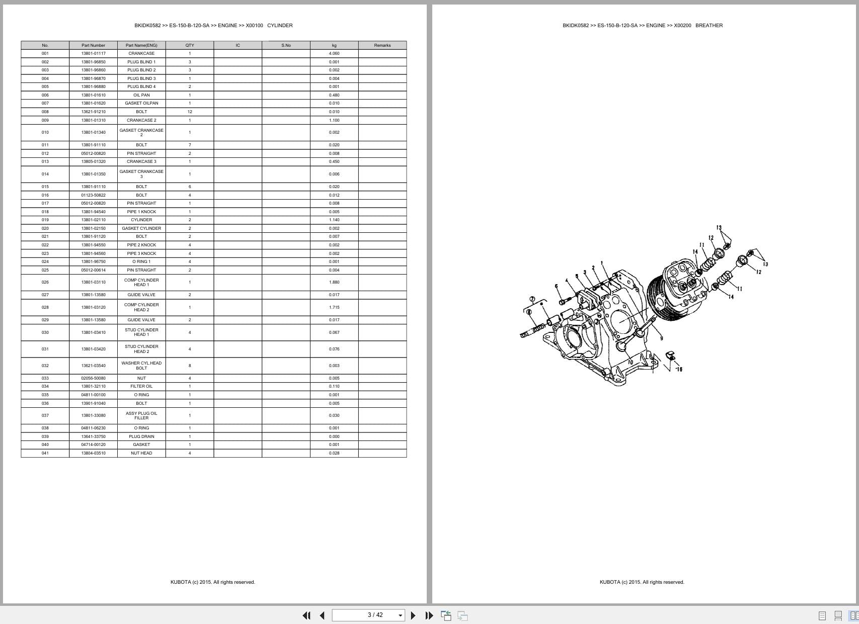 Kubota Generator ES 150 B 120 SA Australia Parts Catalog (2)